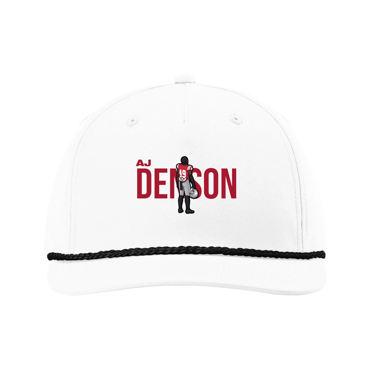 Five-Panel Classic Rope Cap — Player Name in White