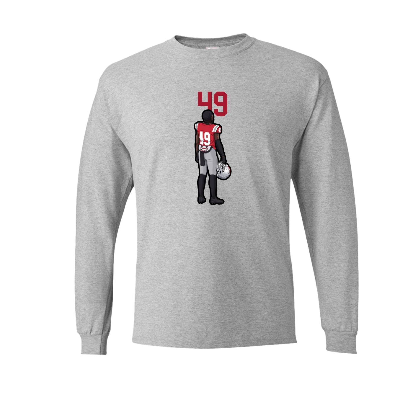Long Sleeve Tee — Number Top in Grey