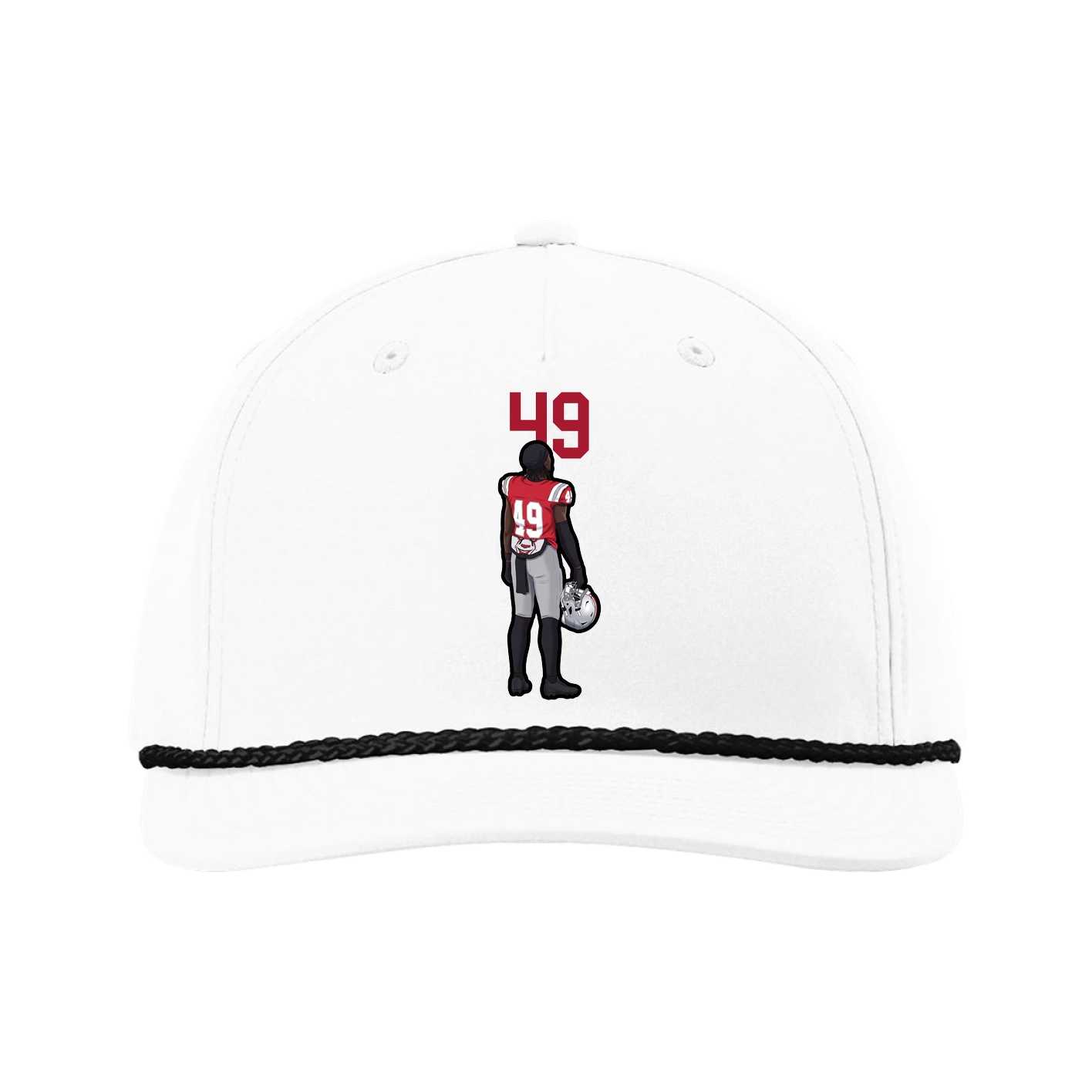 Five-Panel Classic Rope Cap — Number Top in White