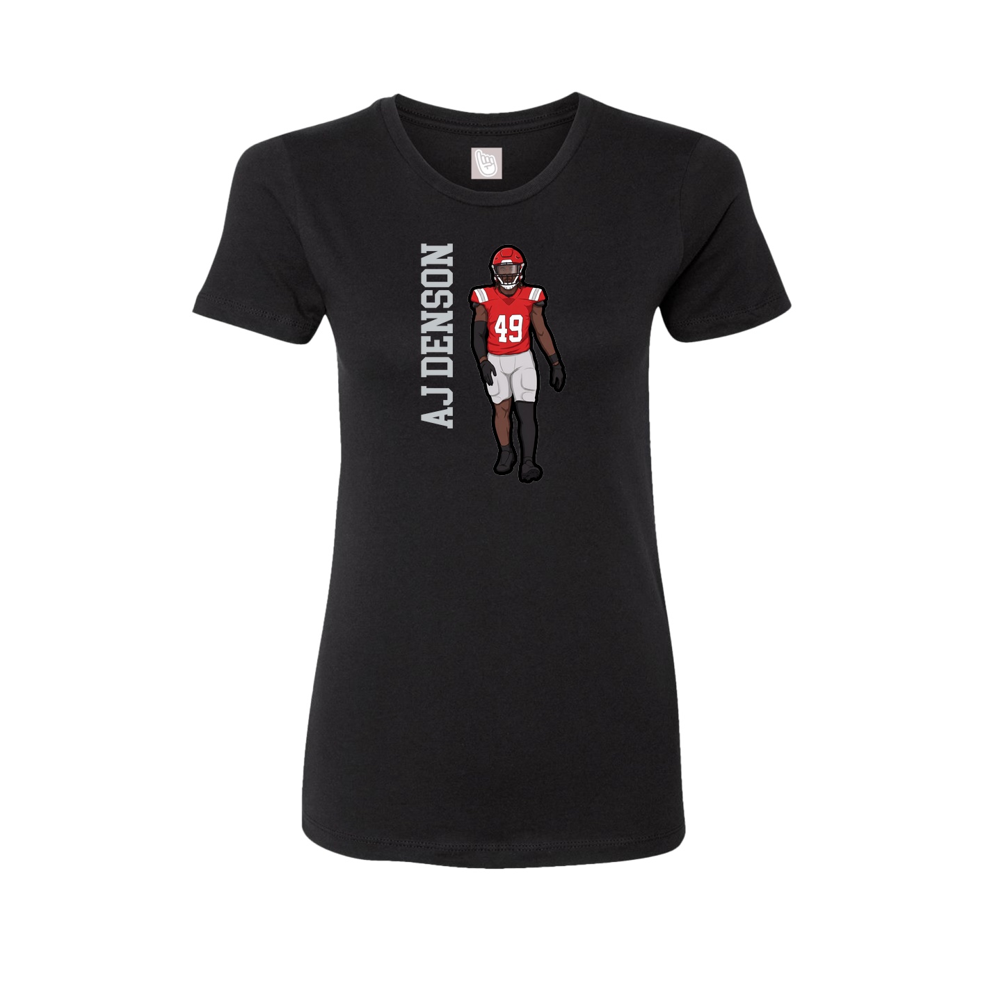 Fitted Women's Tee — Name Vertical in Black