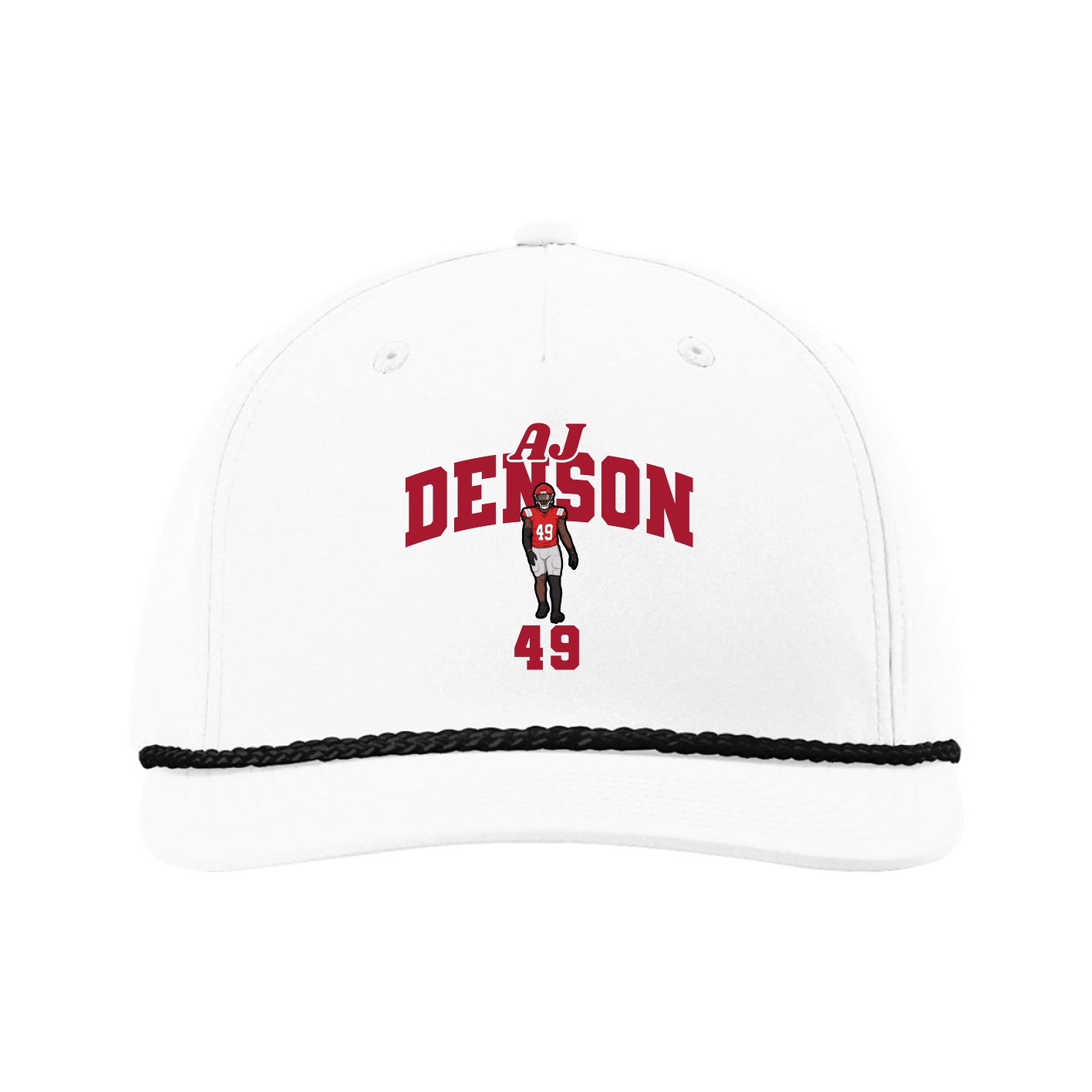 Five-Panel Classic Rope Cap — Signature Arch in White