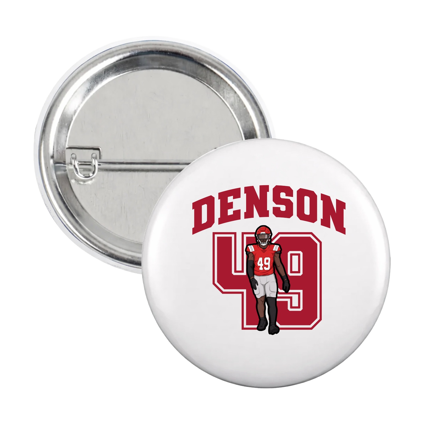 Game Day Button — Number in White