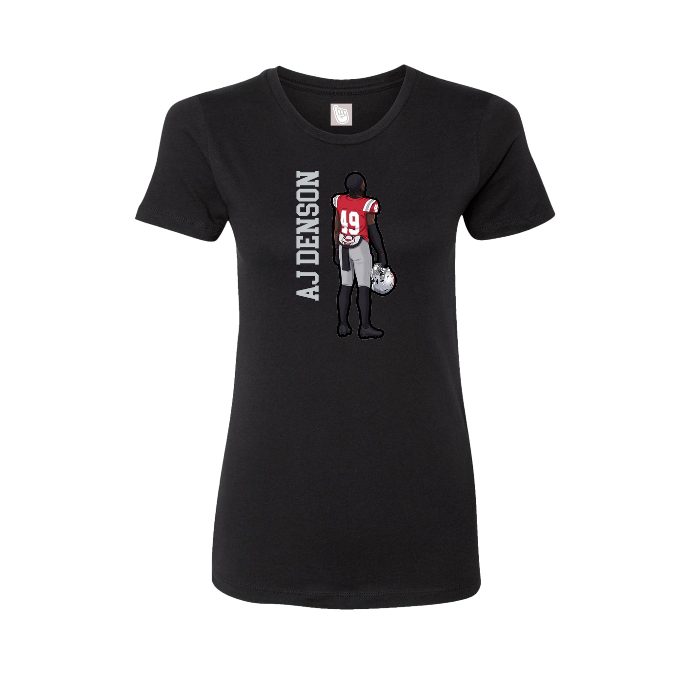 Fitted Women's Tee — Name Vertical in Black