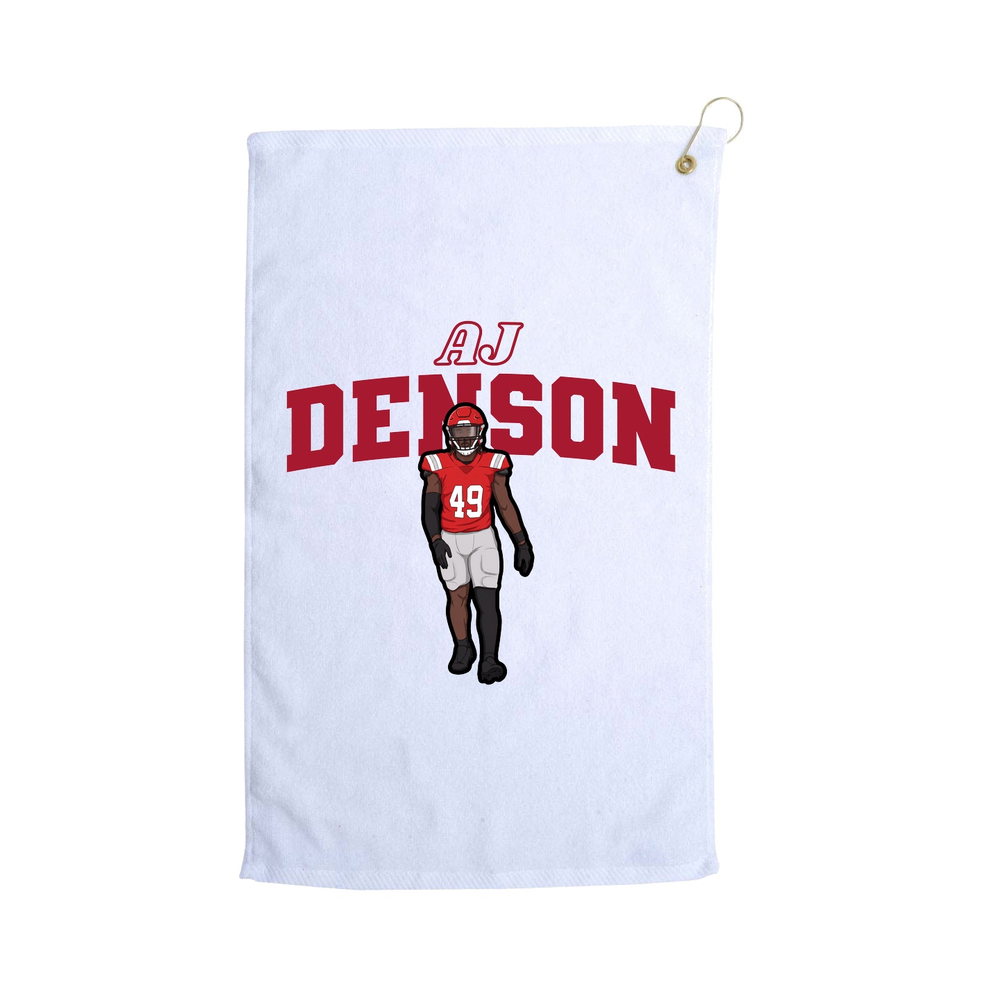 Golf Towel — Name Arch in White