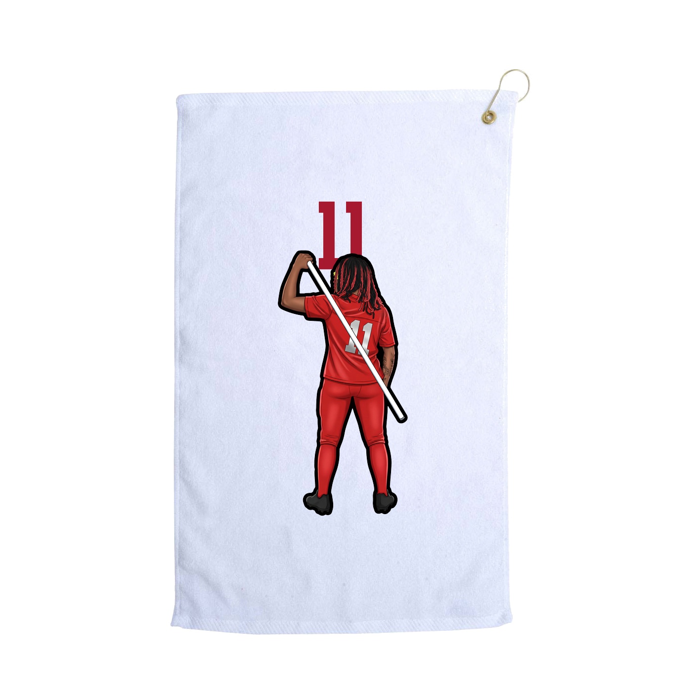 Golf Towel — Number Top in White