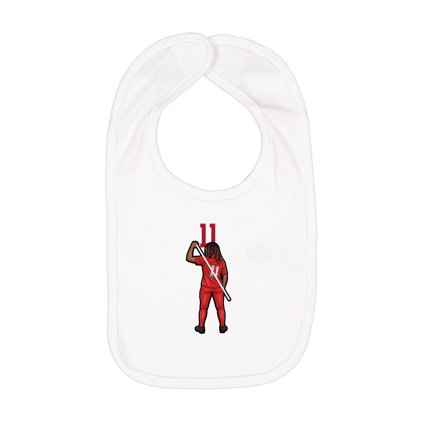 Infant Bib — Number Top in White
