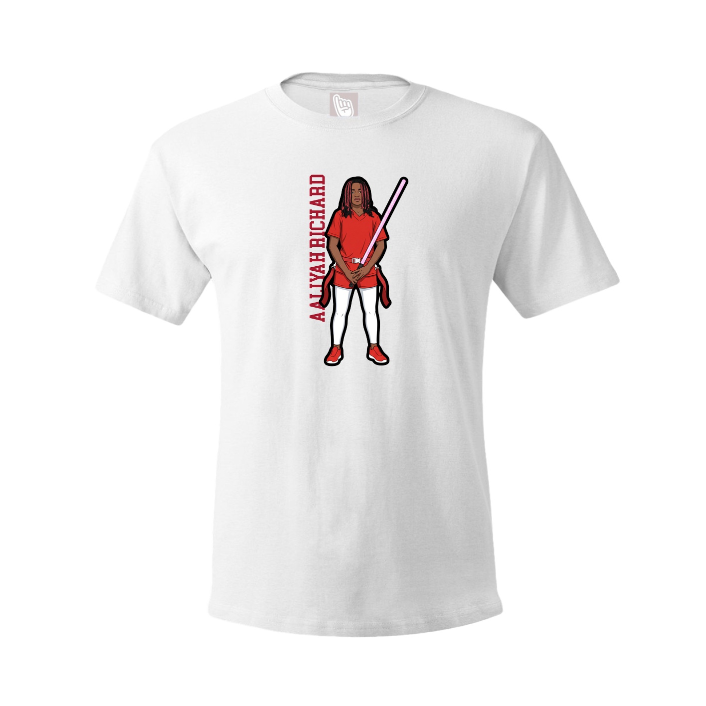 Tee — Name Vertical in White