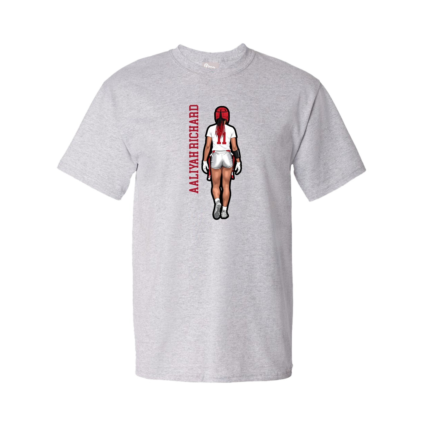 Tee — Name Vertical in Grey