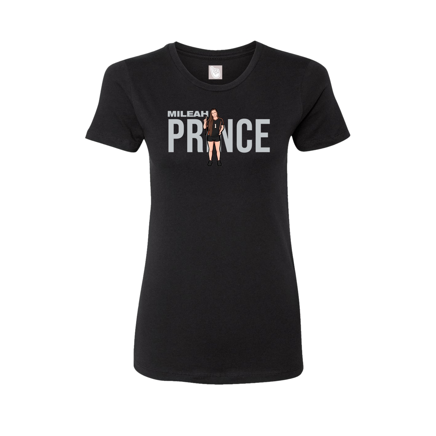 Fitted Women's Tee — Player Name in Black