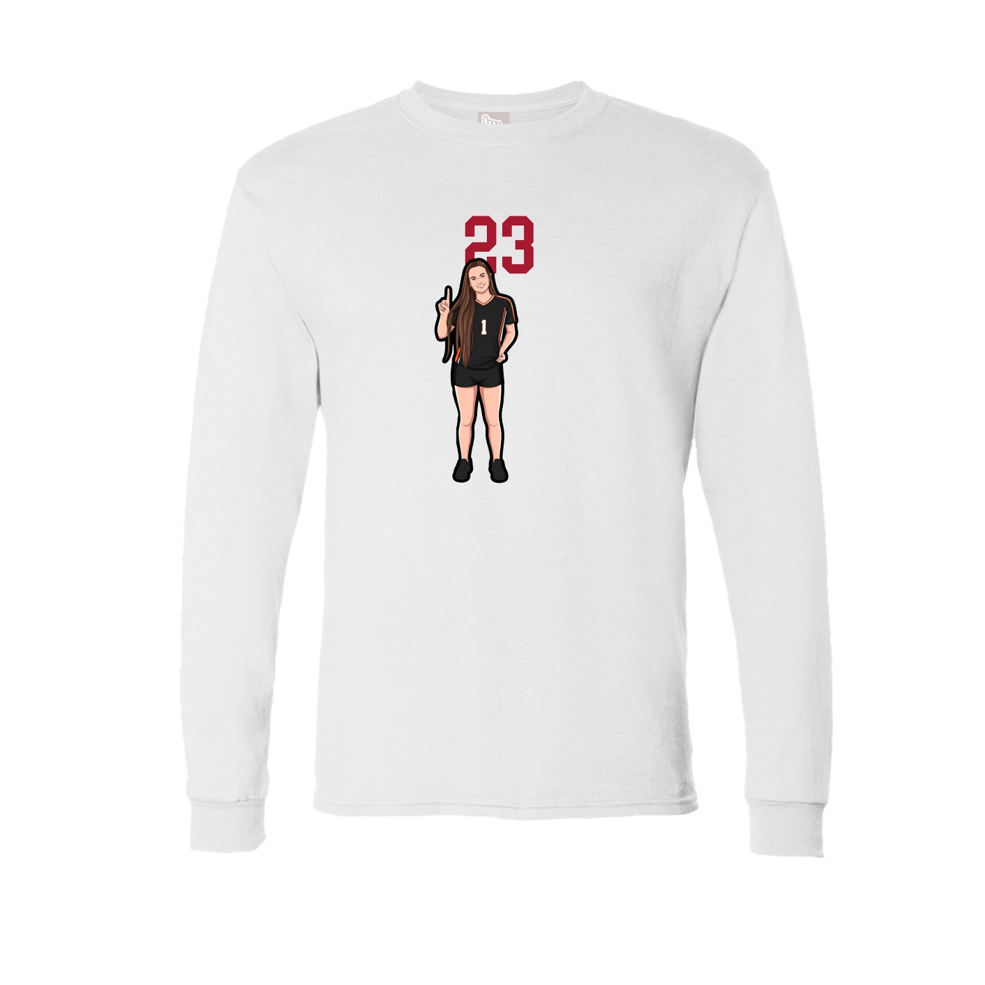 Long Sleeve Tee — Number Top in White