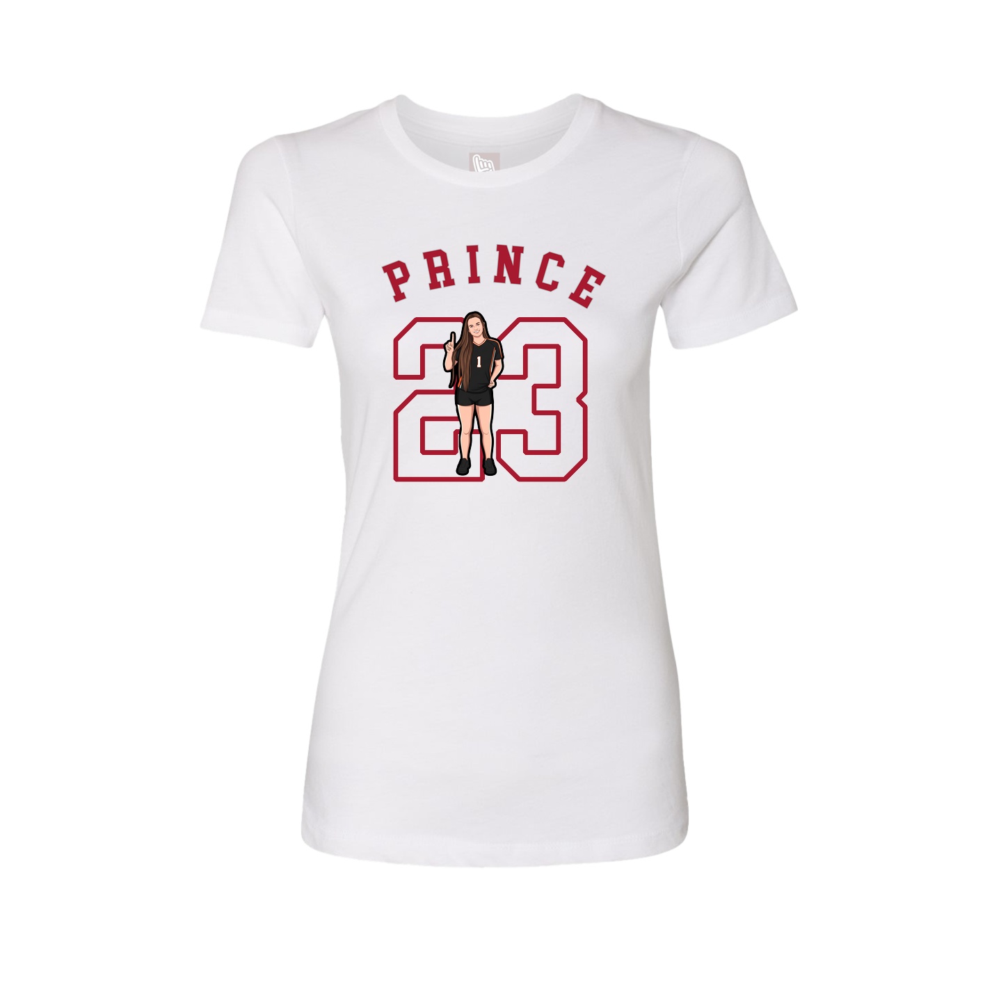 Fitted Women's Tee — Shirsey Arch in White