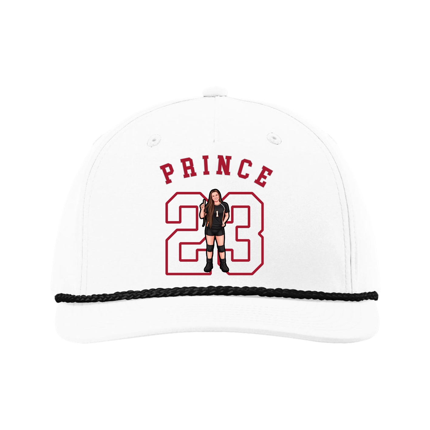 Five-Panel Classic Rope Cap — Shirsey Arch in White