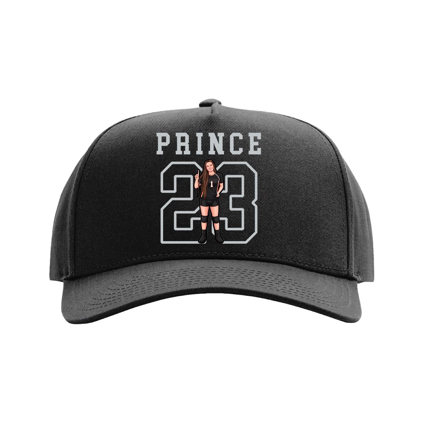 Full Fabric Five-Panel Champ Cap — Shirsey in Black