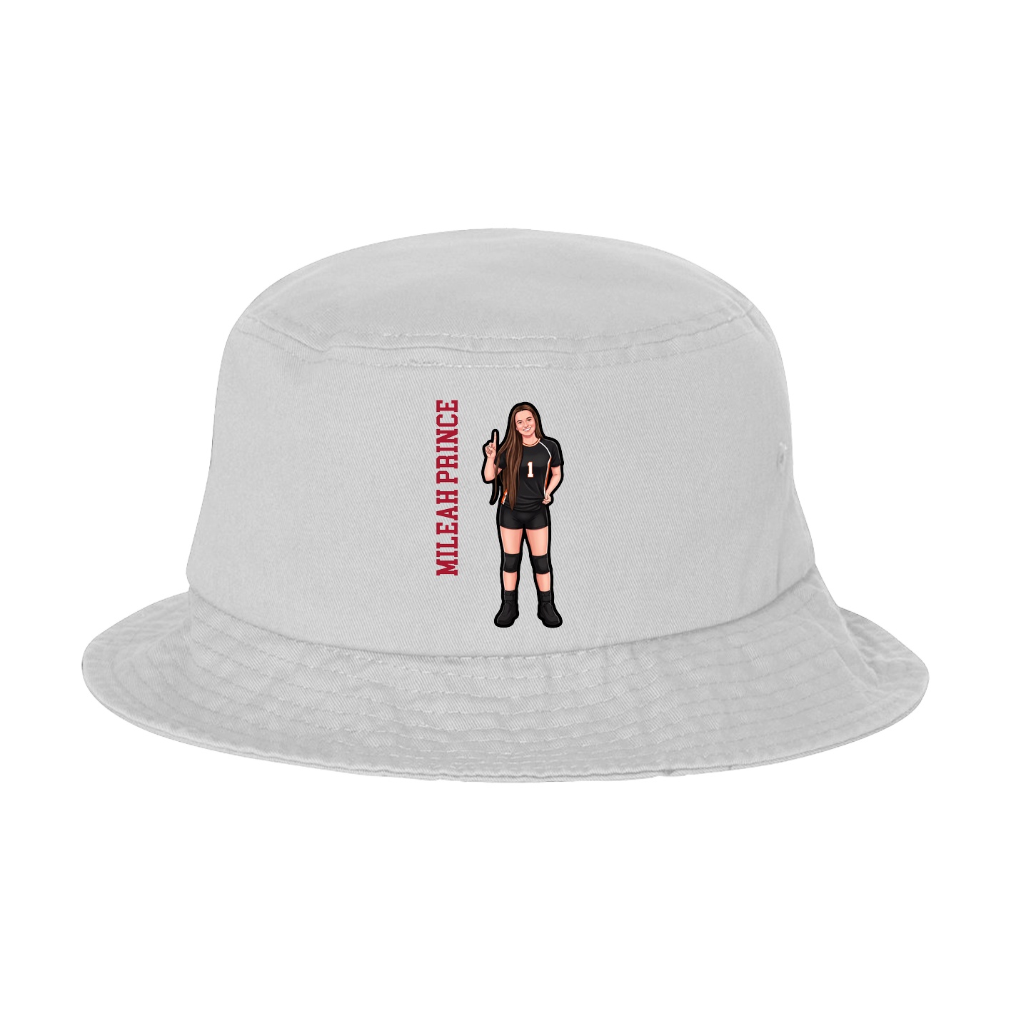 Bucket Cap — Name Vertical in White