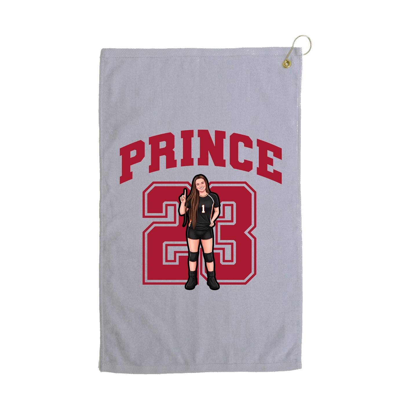 Golf Towel — Number in Grey
