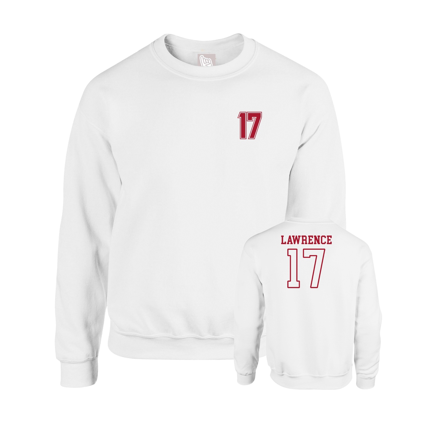 Fleece Crew — Chest Back in White