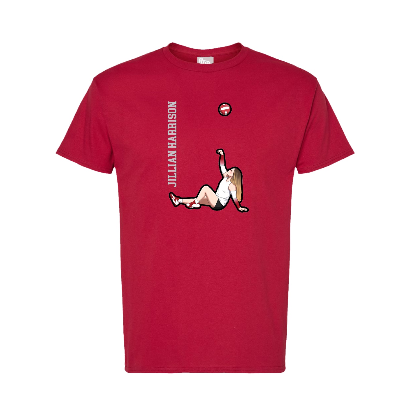 Tee — Name Vertical in Crimson