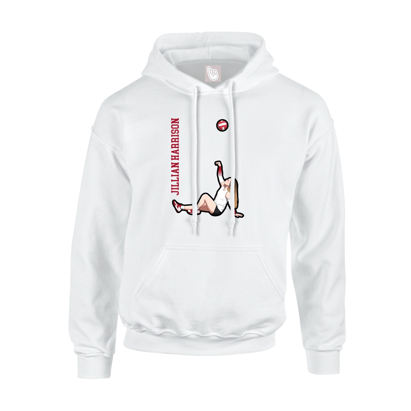 Youth Hoodie — Name Vertical in White
