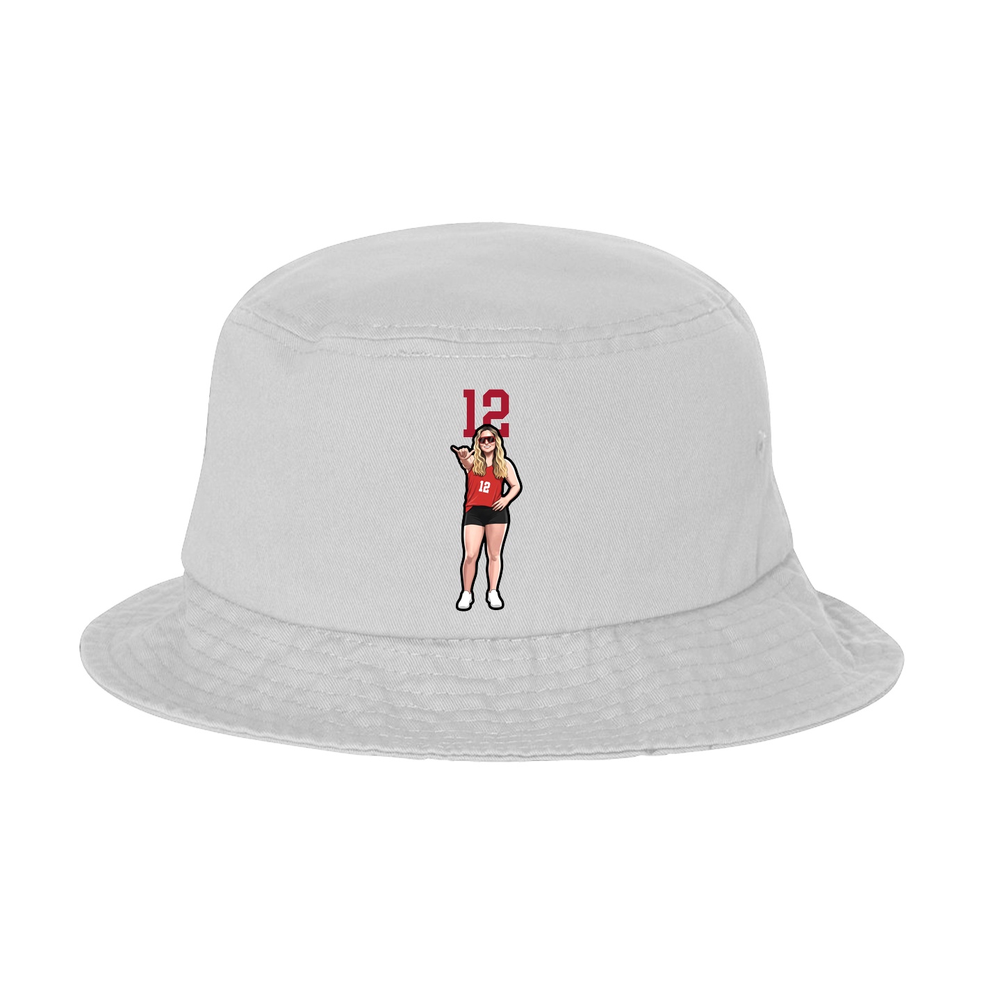 Bucket Cap — Number Top in White