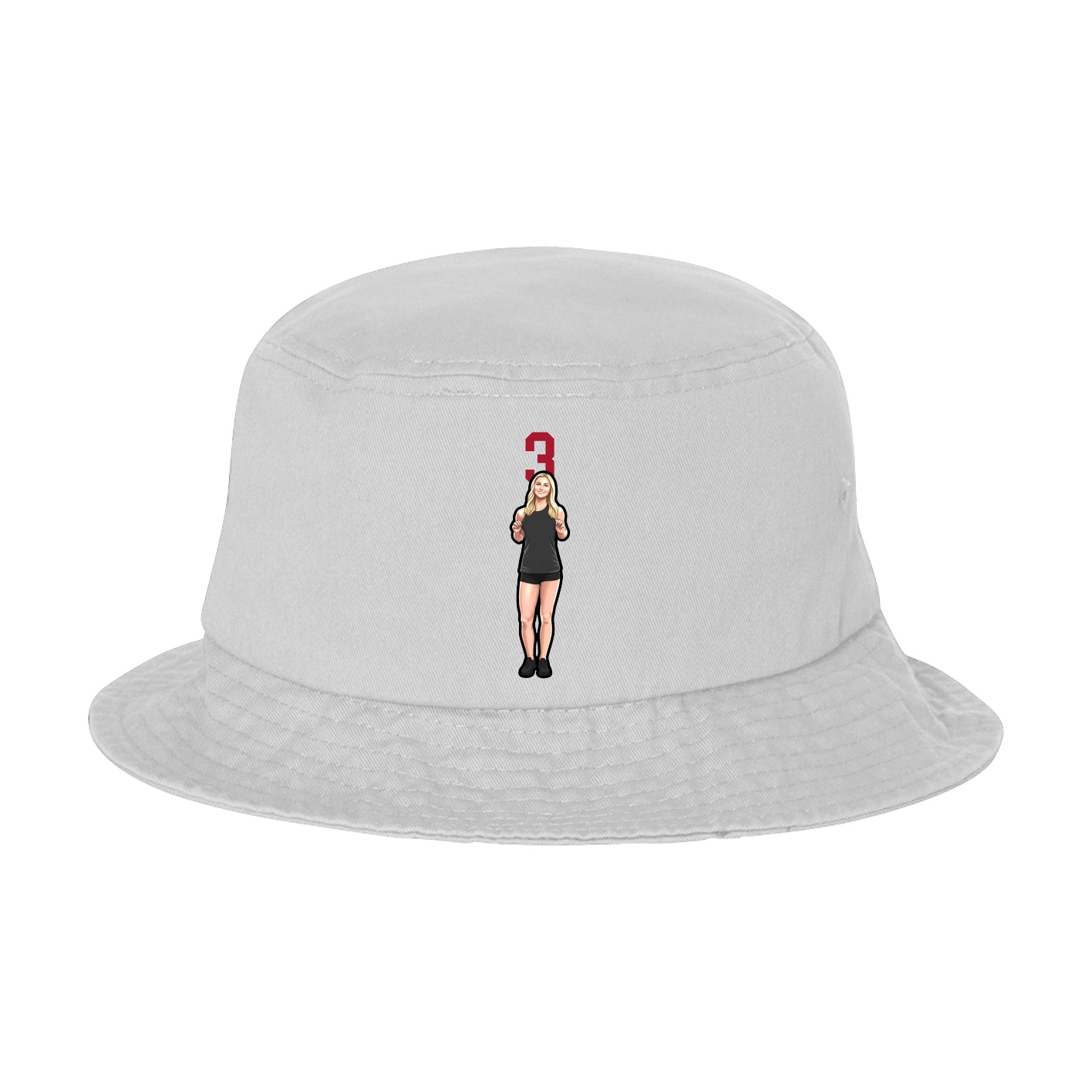 Bucket Cap — Number Top in White