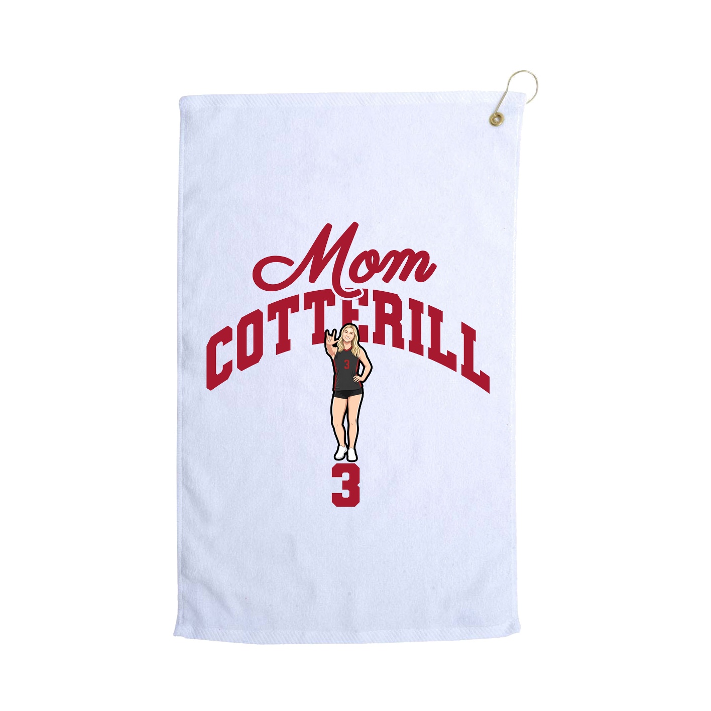 Golf Towel — Mothers Day Arch in White
