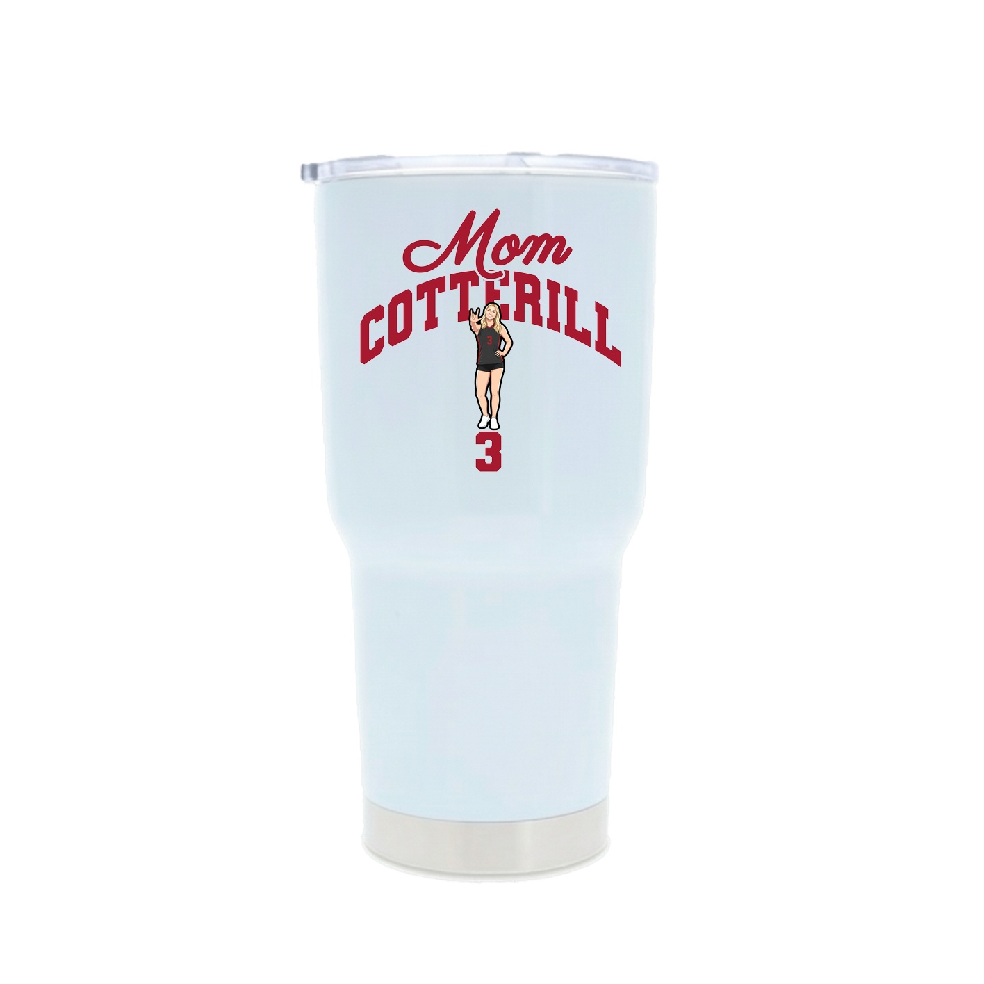 30oz Stainless Steel Tumbler — Mothers Day Arch in White