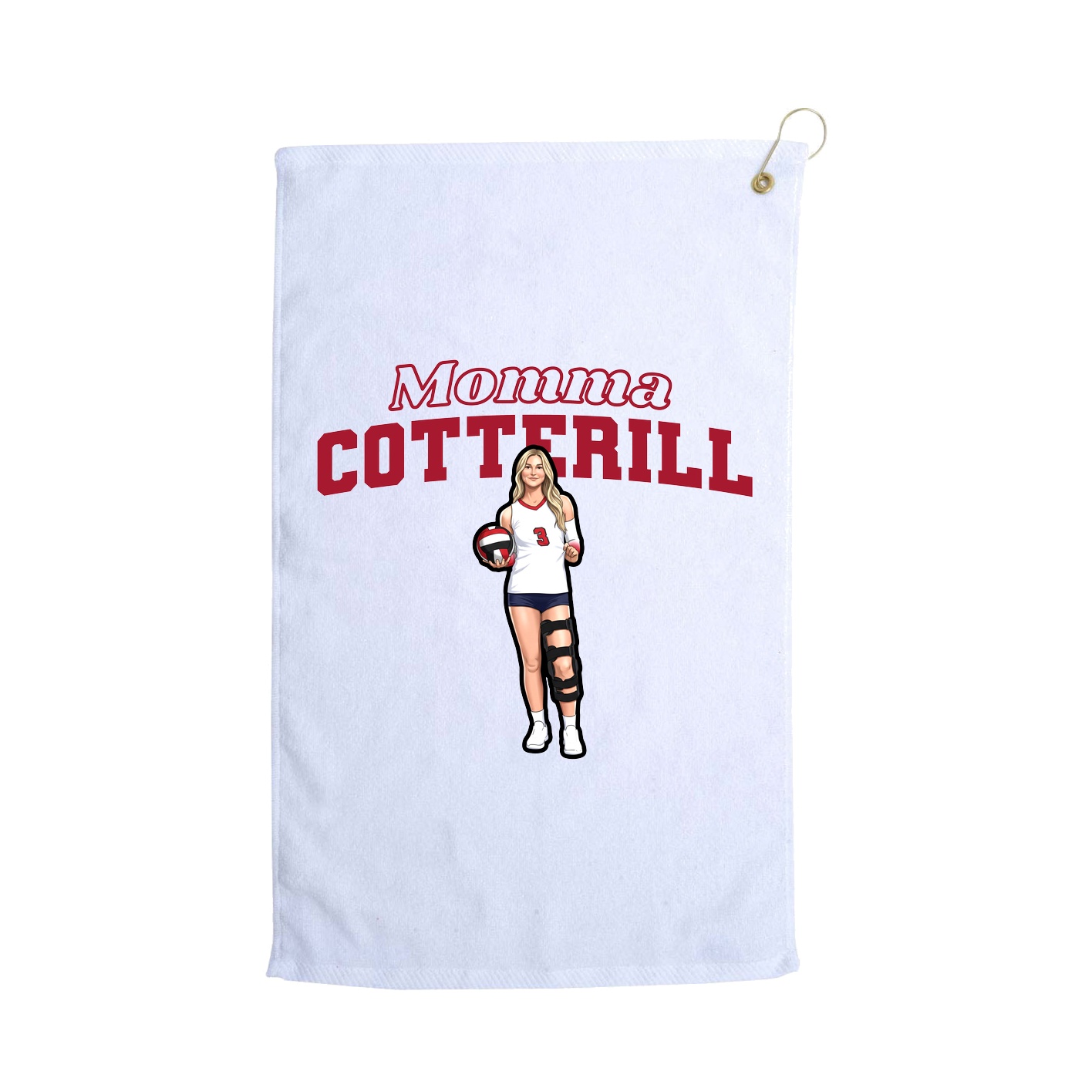 Golf Towel — Mothers Day Block in White