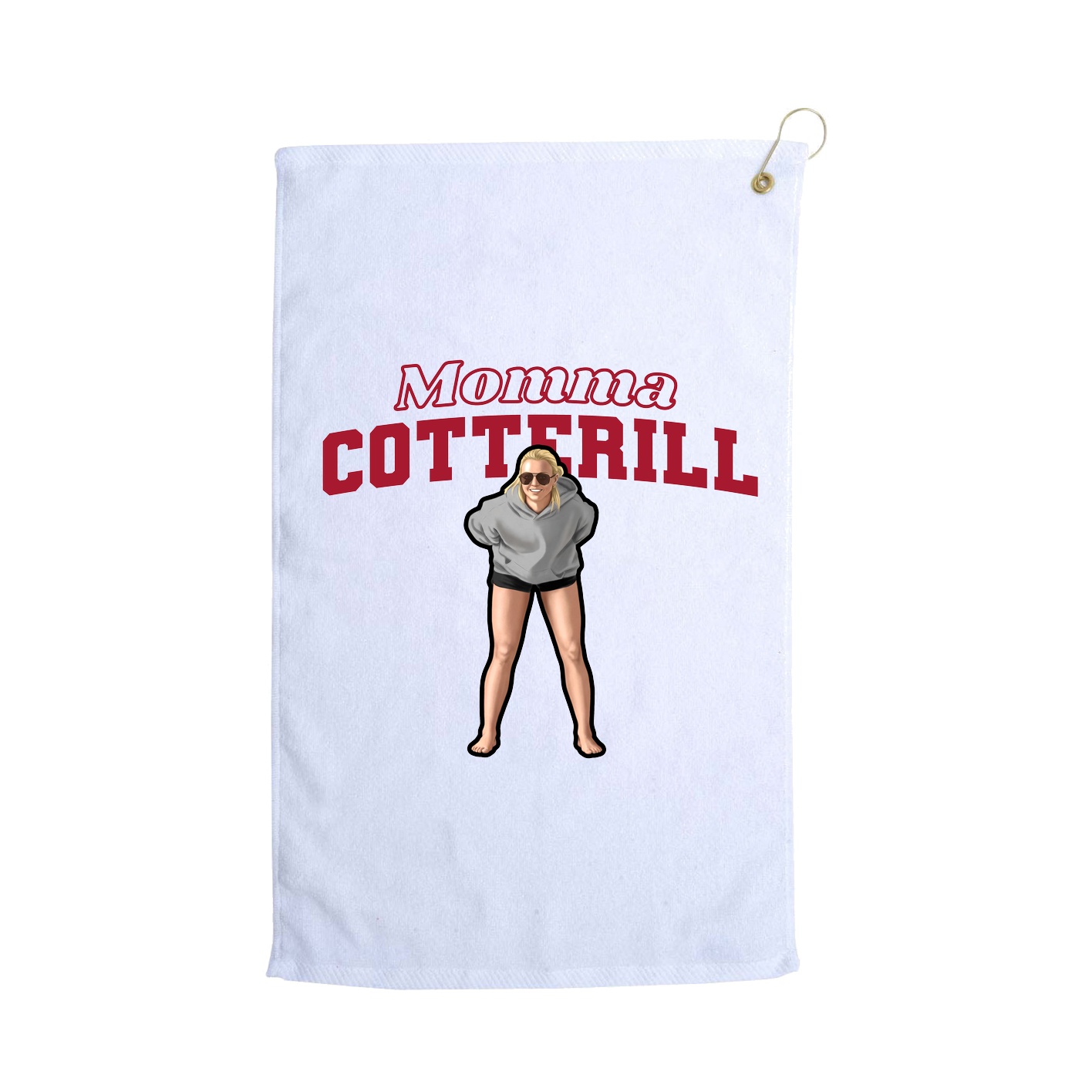 Golf Towel — Mothers Day Block in White