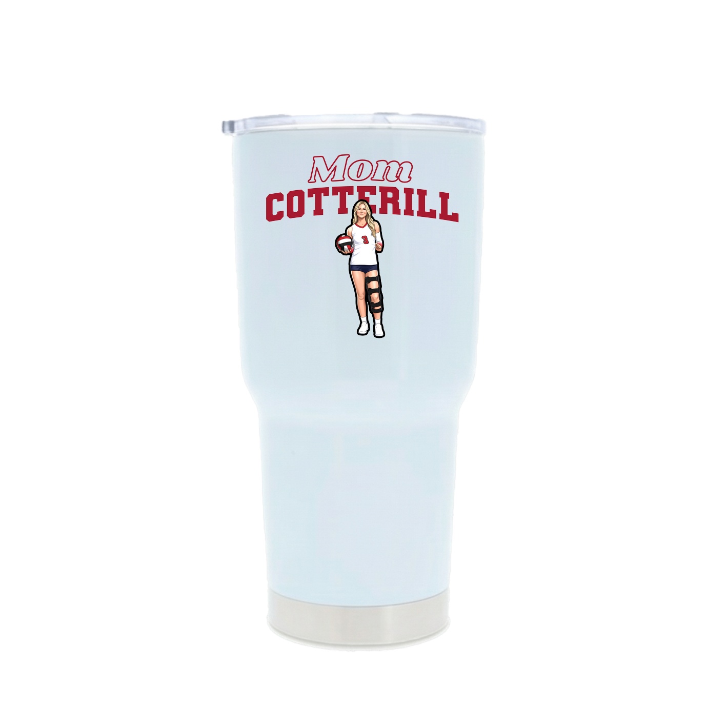 30oz Stainless Steel Tumbler — Mothers Day Block in White