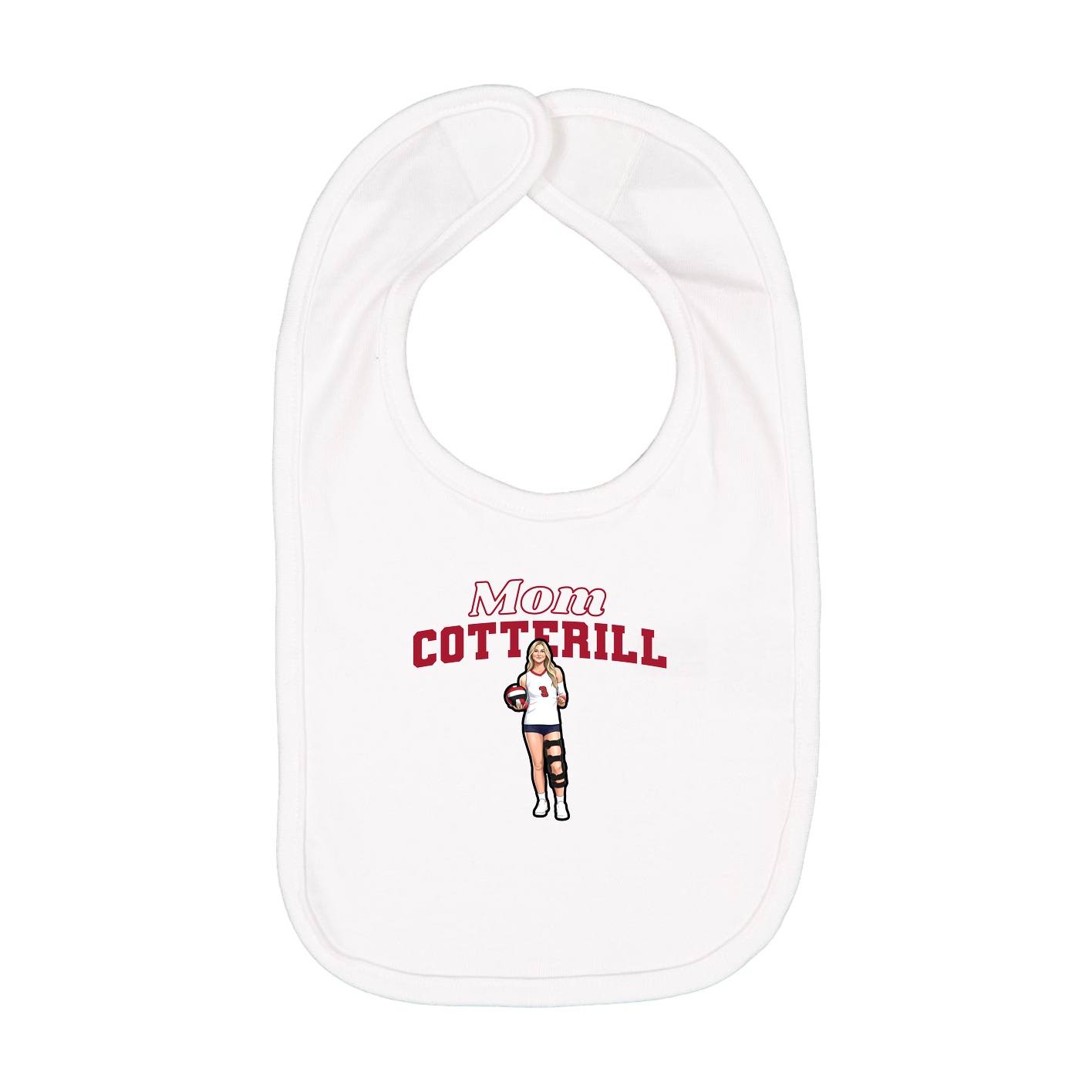 Infant Bib — Mothers Day Block in White