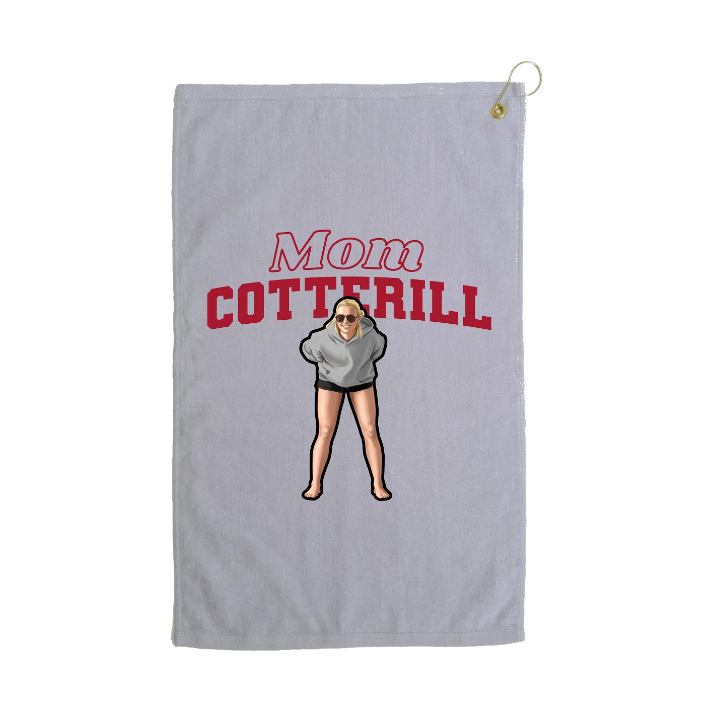 Golf Towel — Mothers Day Block in Grey