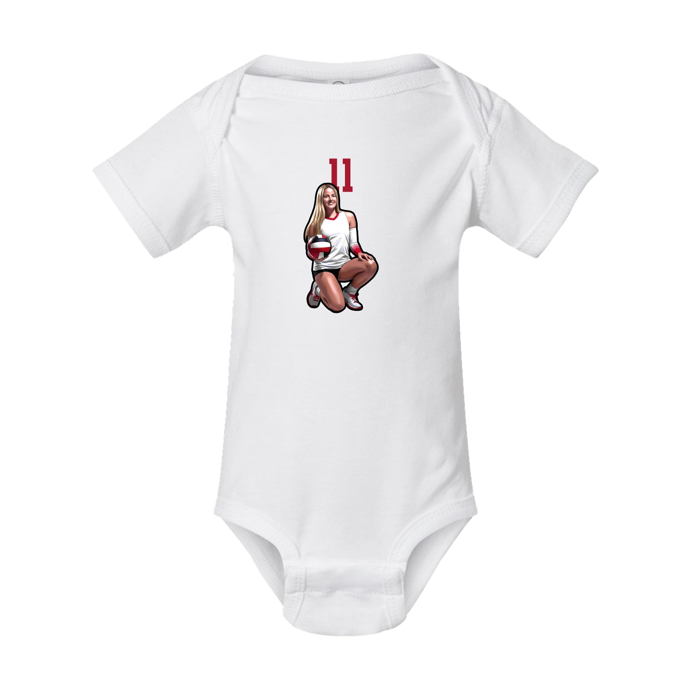 Baby Onesie — Number Top in White