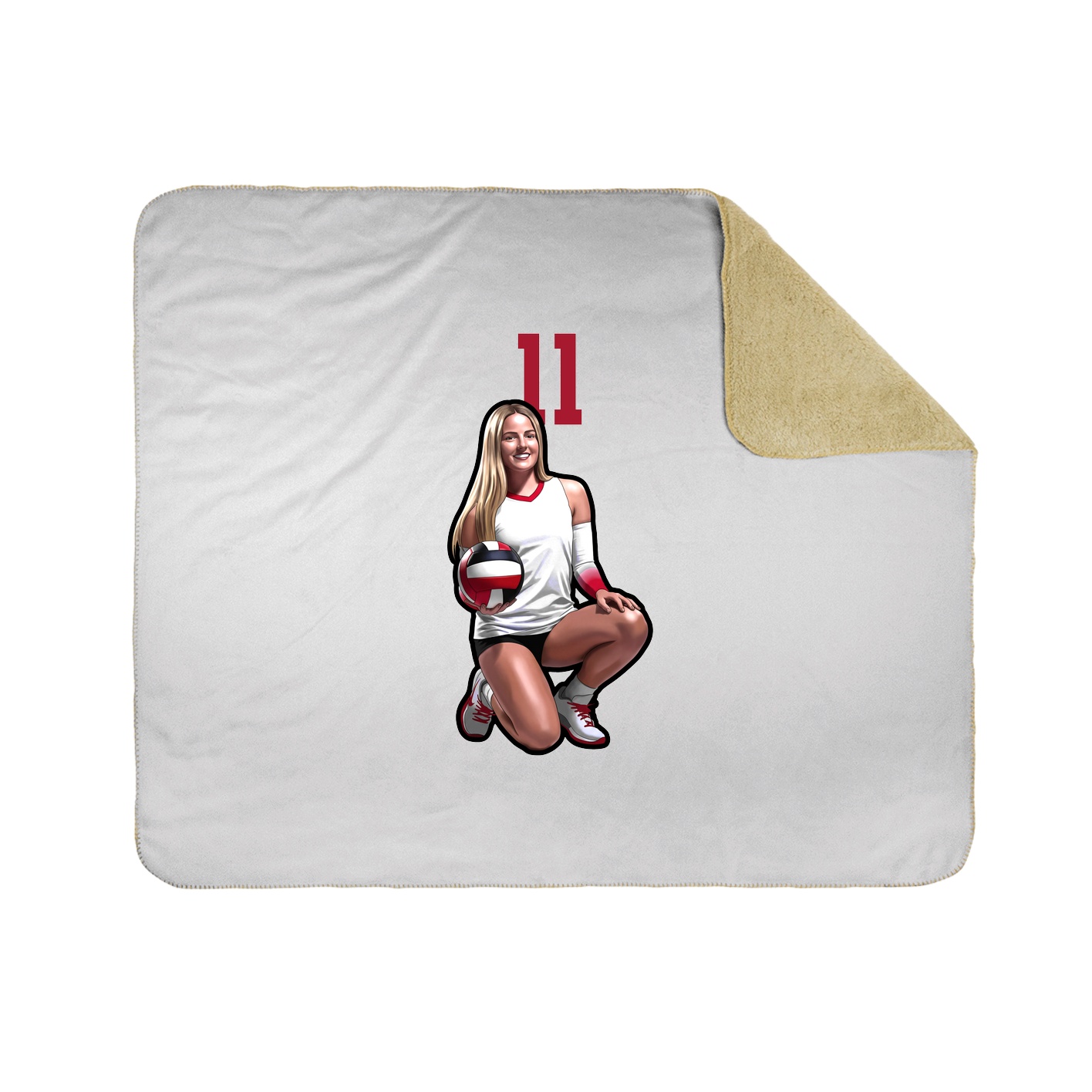 Throw Blanket — Number Top in White