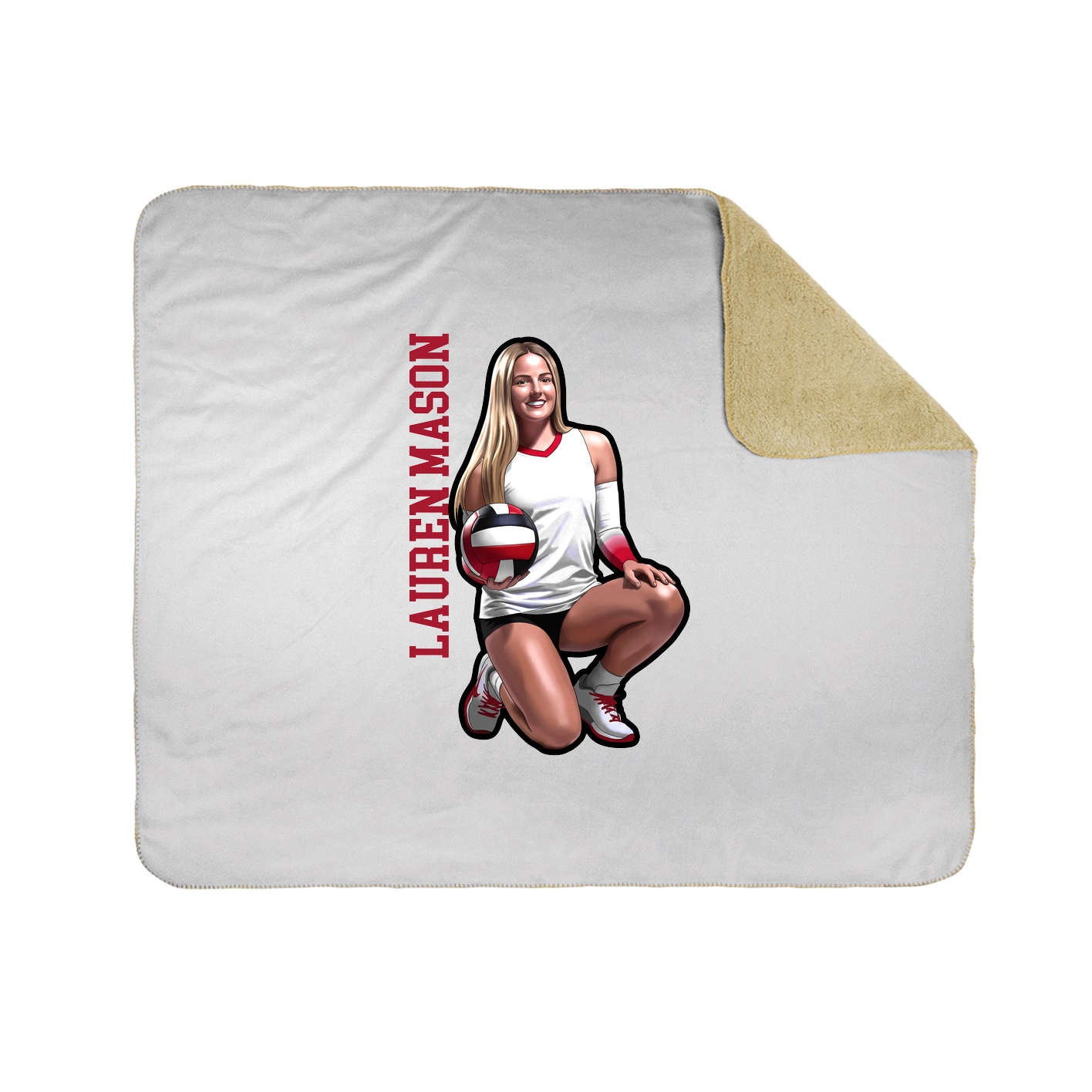 Throw Blanket — Name Vertical in White