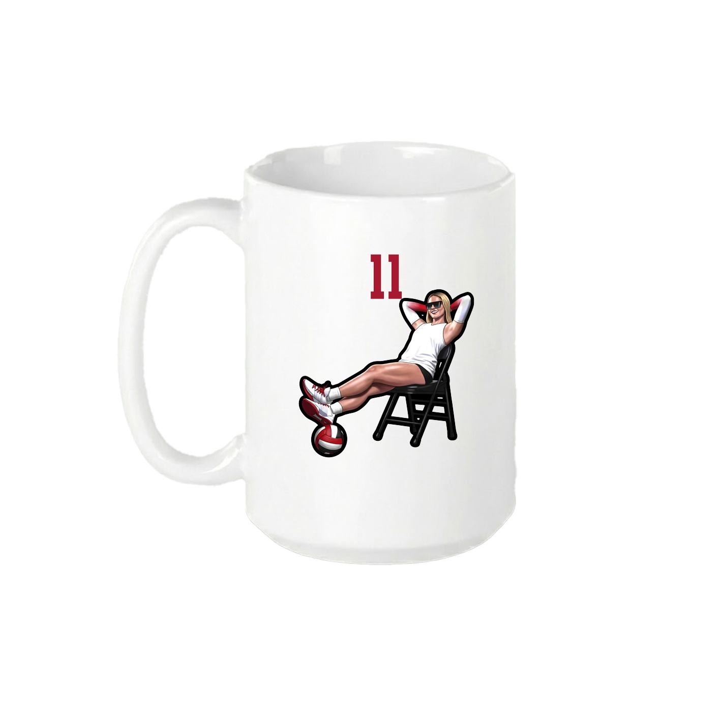 15oz Coffee Mug — Number Top in White