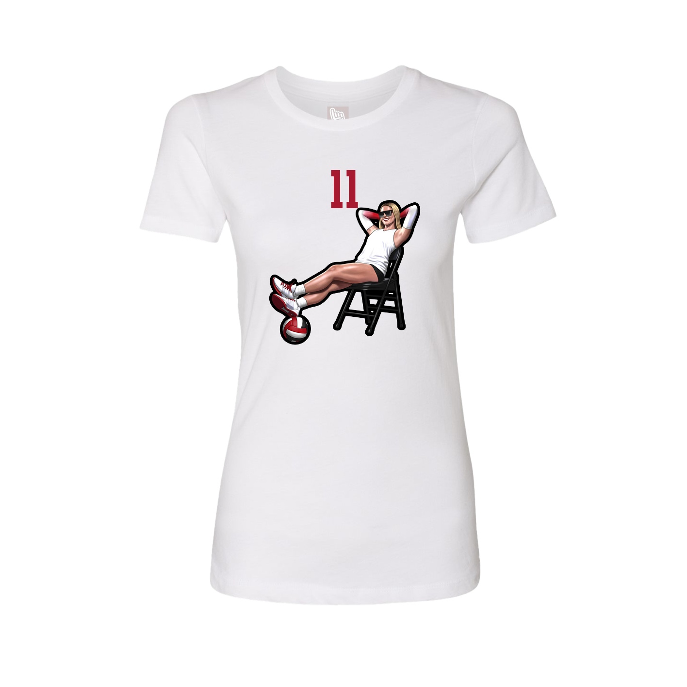 Fitted Women's Tee — Number Top in White