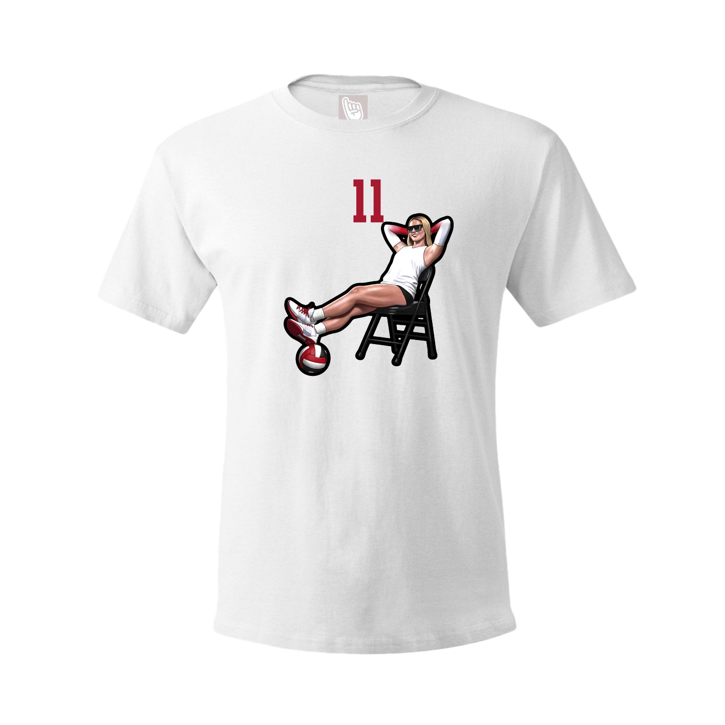 Youth Tee — Number Top in White