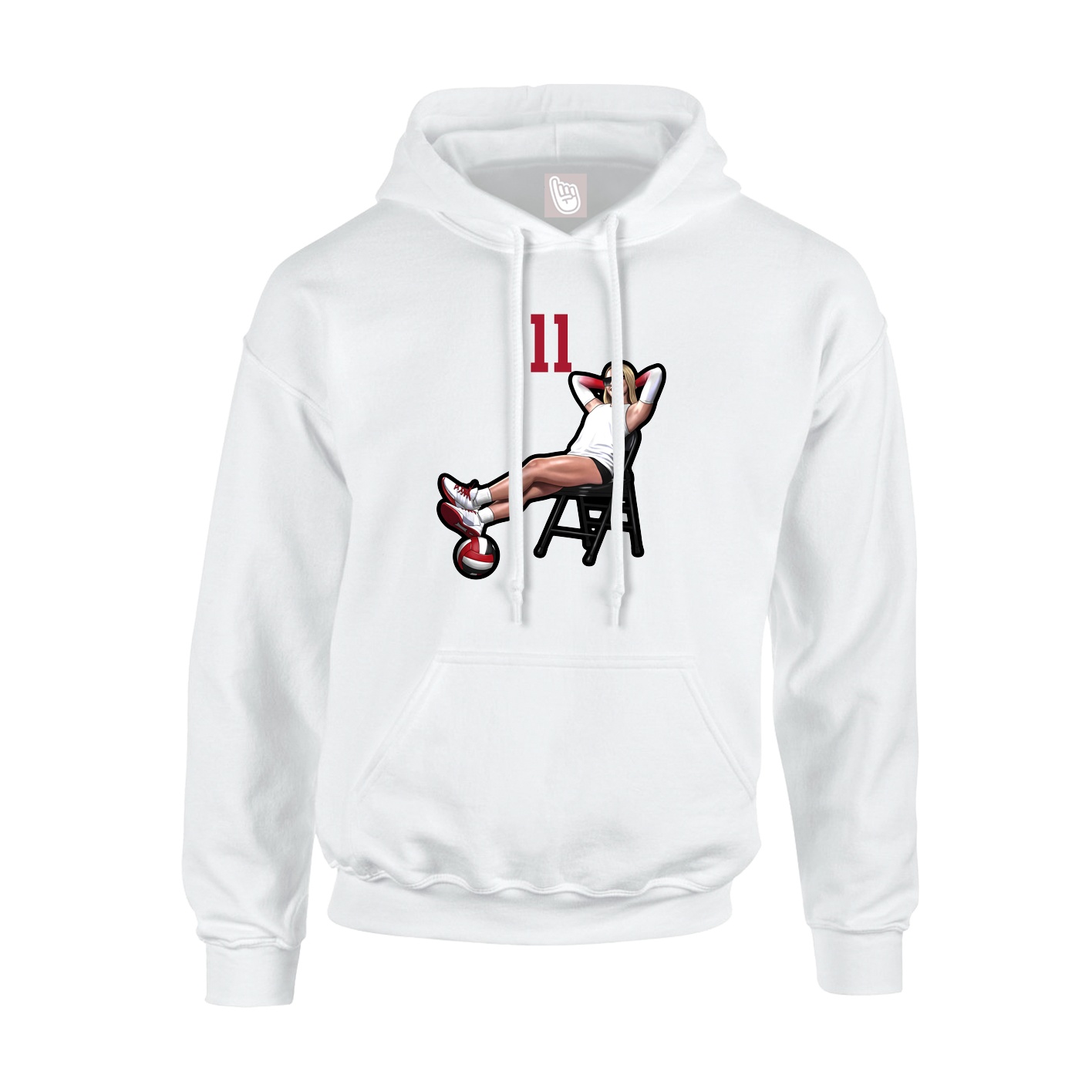Hoodie — Number Top in White