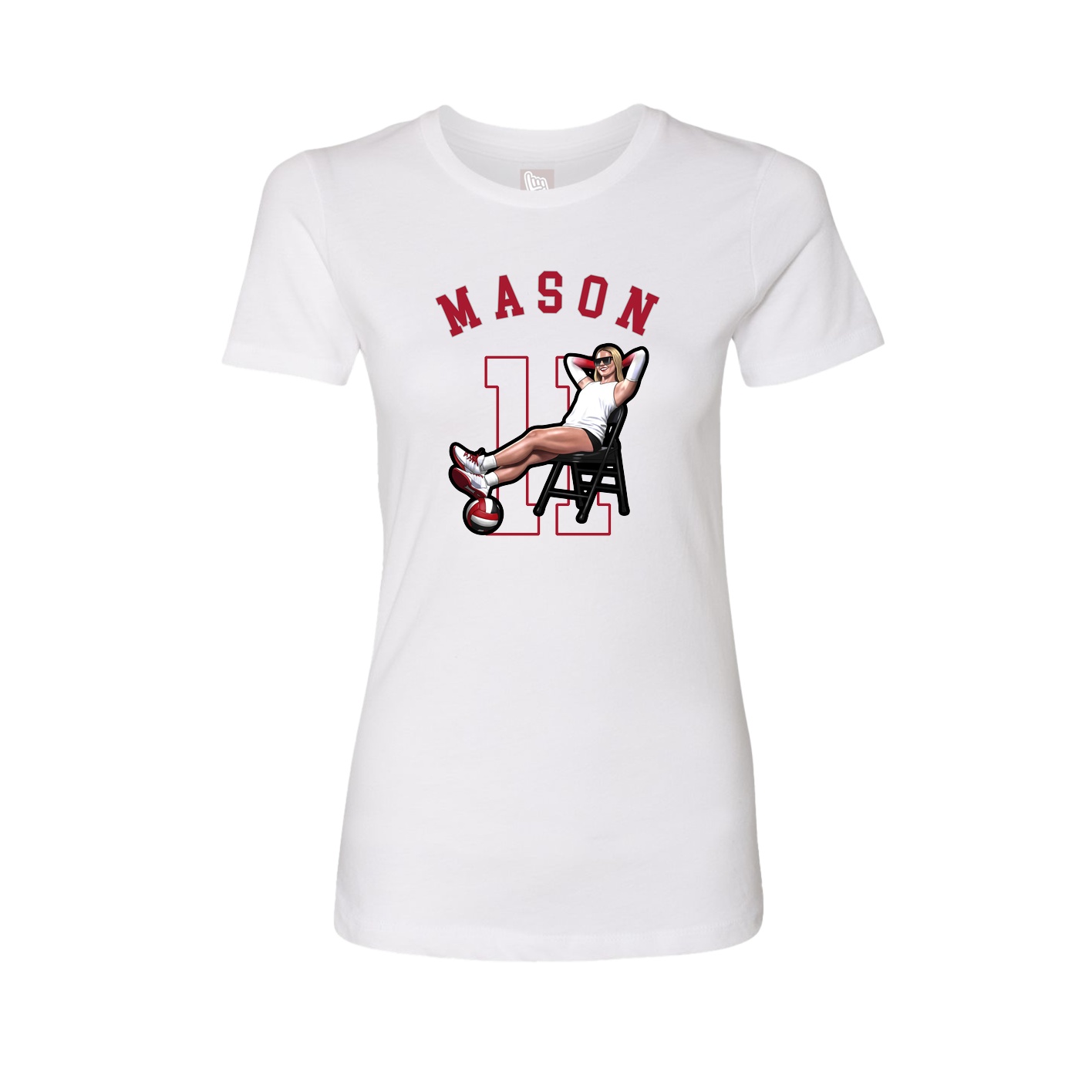 Fitted Women's Tee — Shirsey Arch in White
