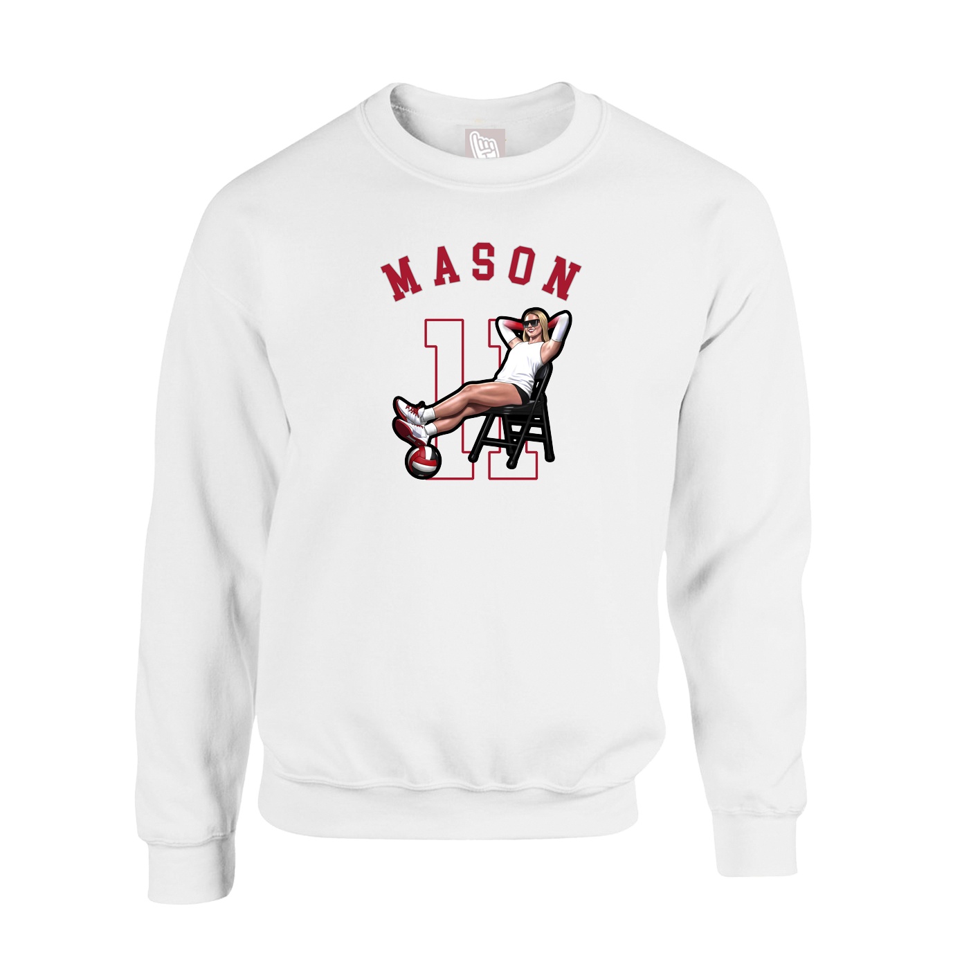 Fleece Crew — Shirsey Arch in White