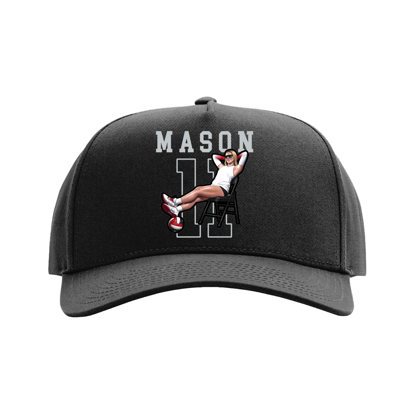 Full Fabric Five-Panel Champ Cap — Shirsey in Black