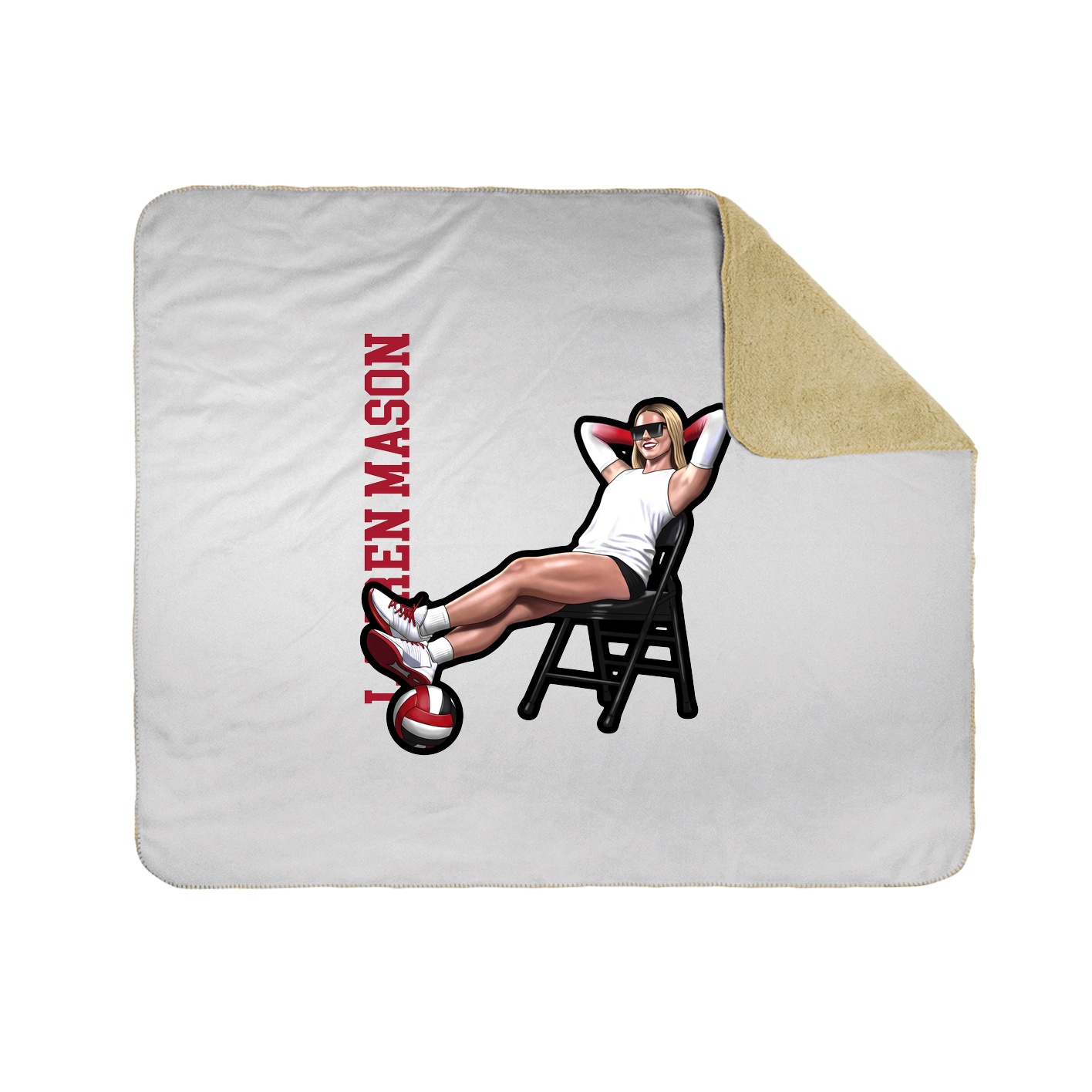 Throw Blanket — Name Vertical in White