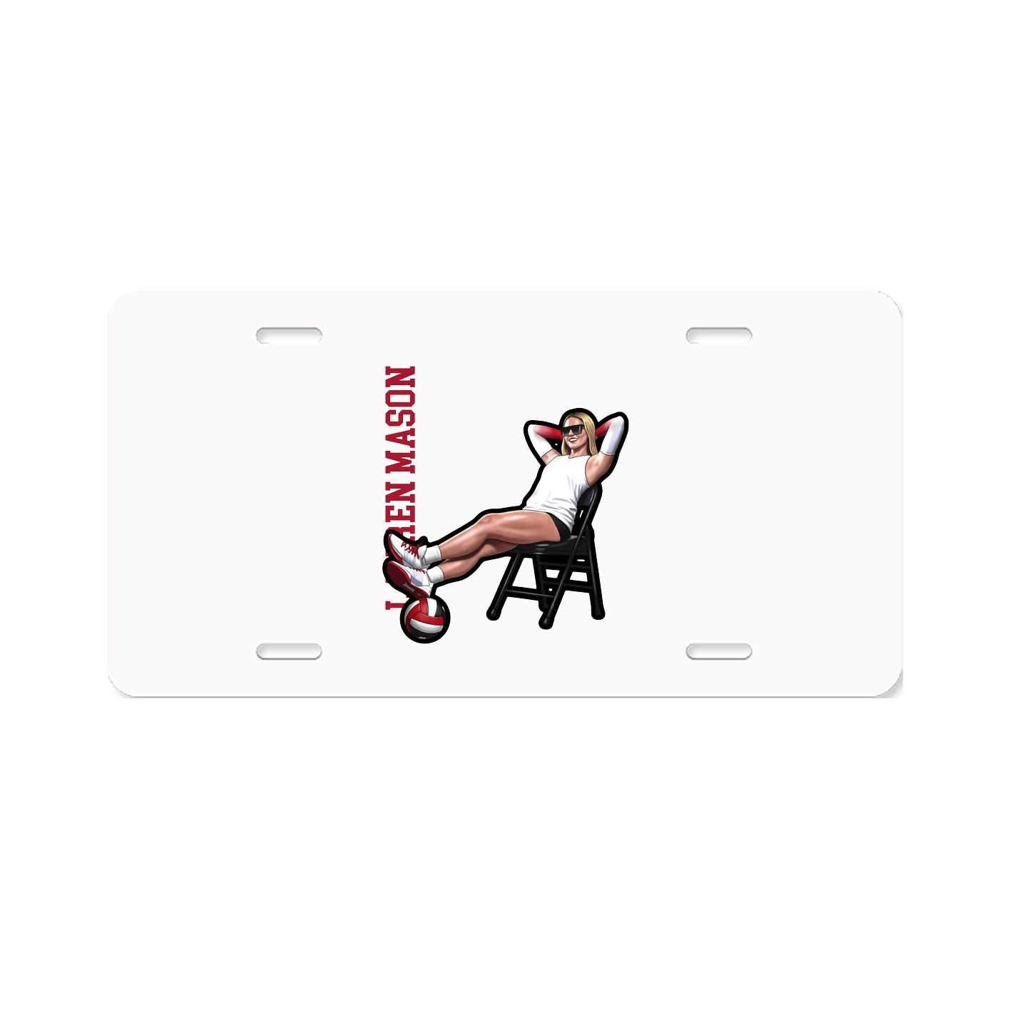 License Plate — Name Vertical in Classic