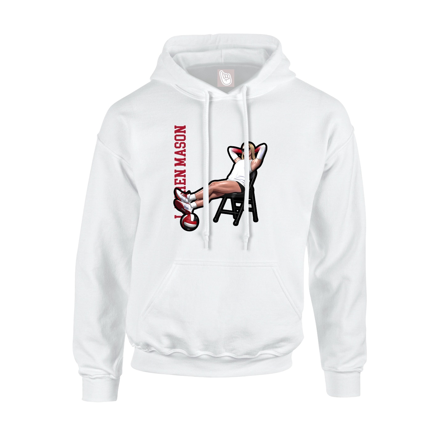 Youth Hoodie — Name Vertical in White