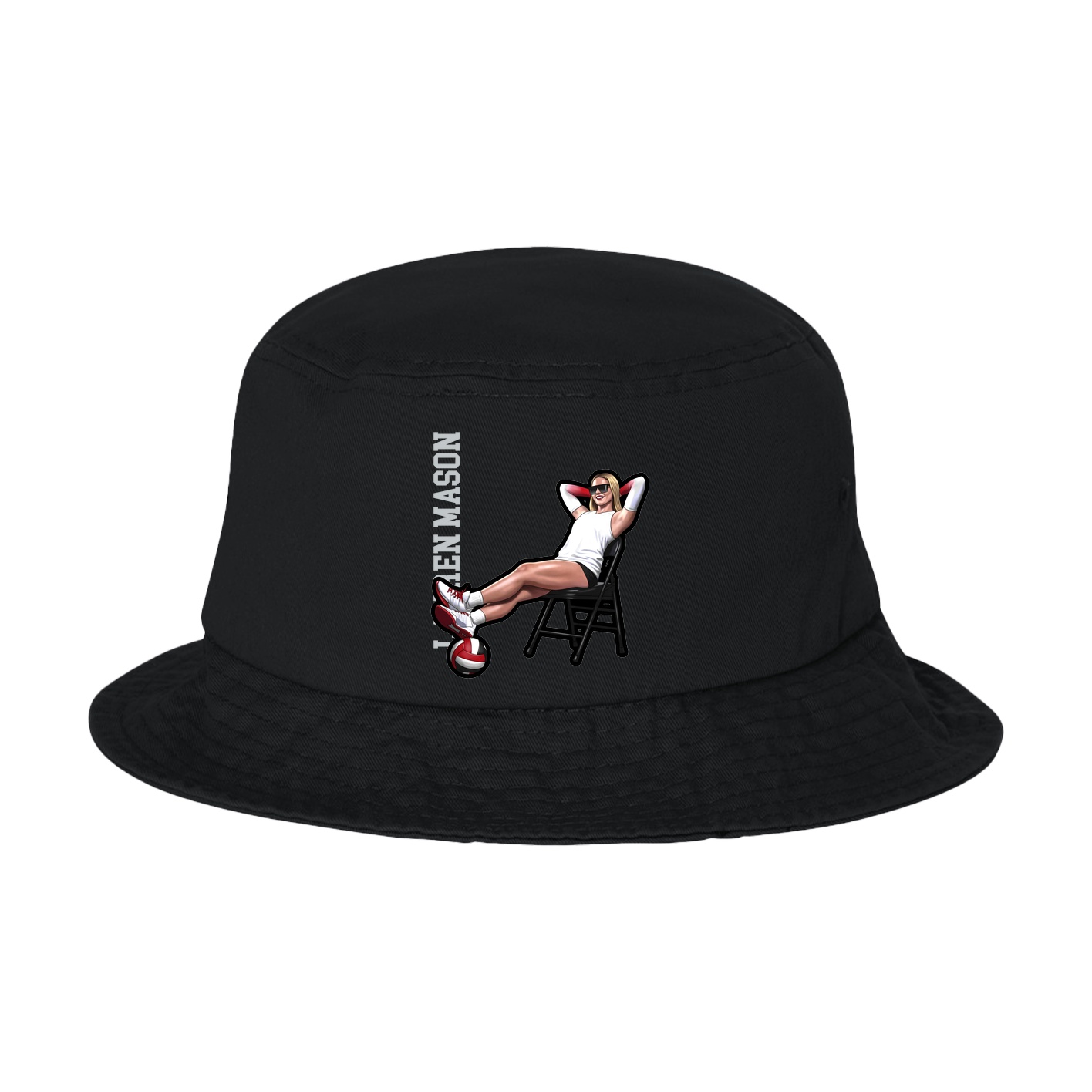 Bucket Cap — Name Vertical in Black