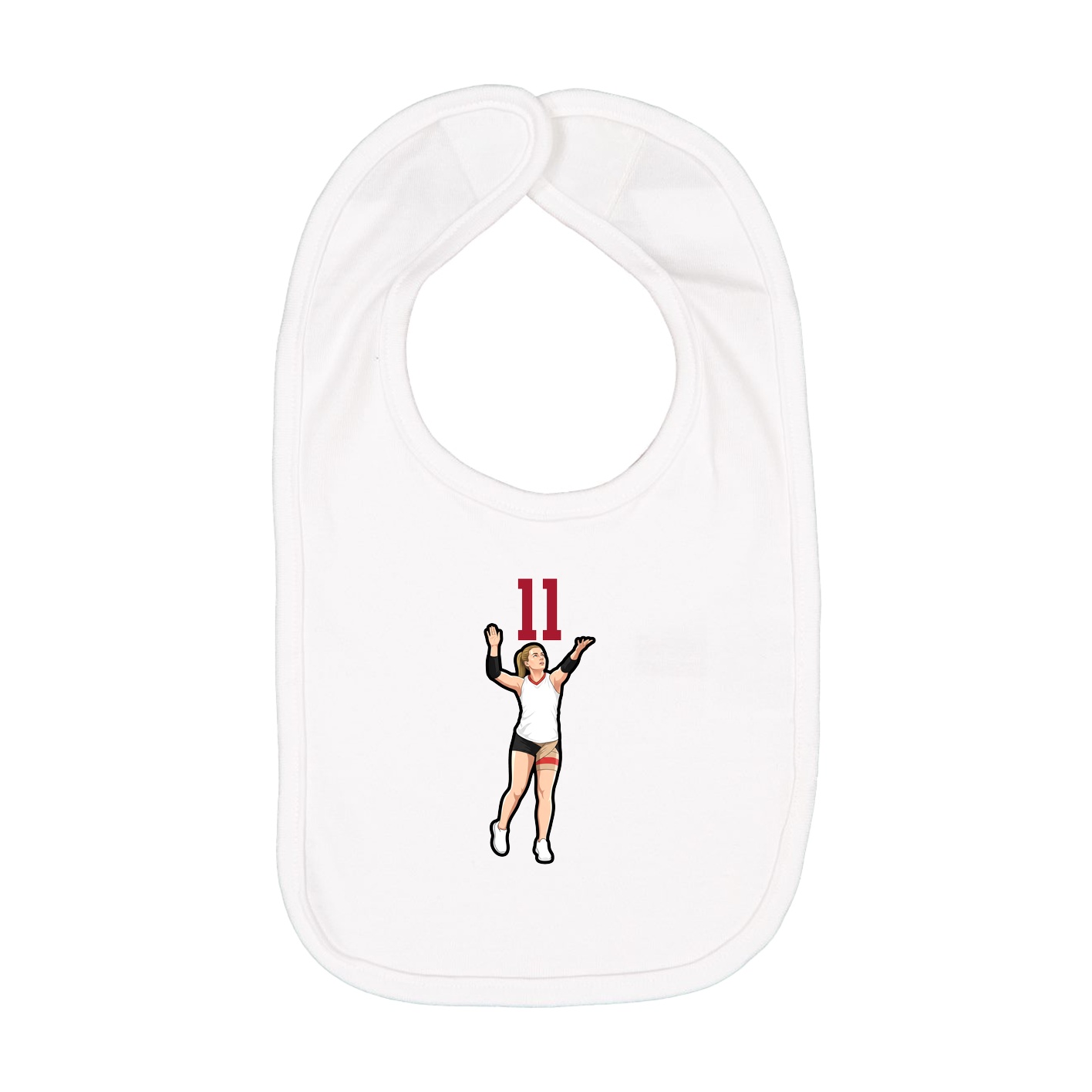 Infant Bib — Number Top in White