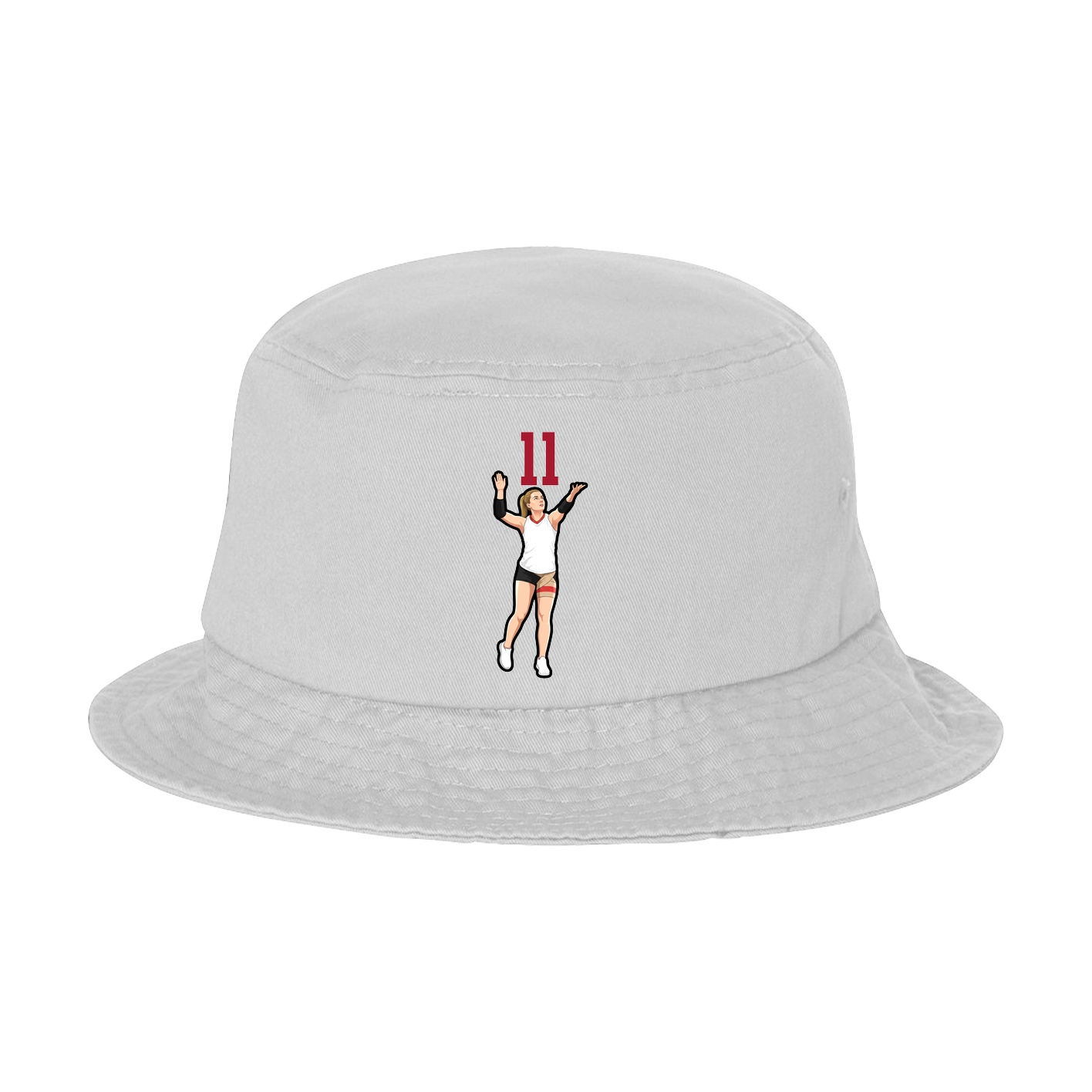 Bucket Cap — Number Top in White