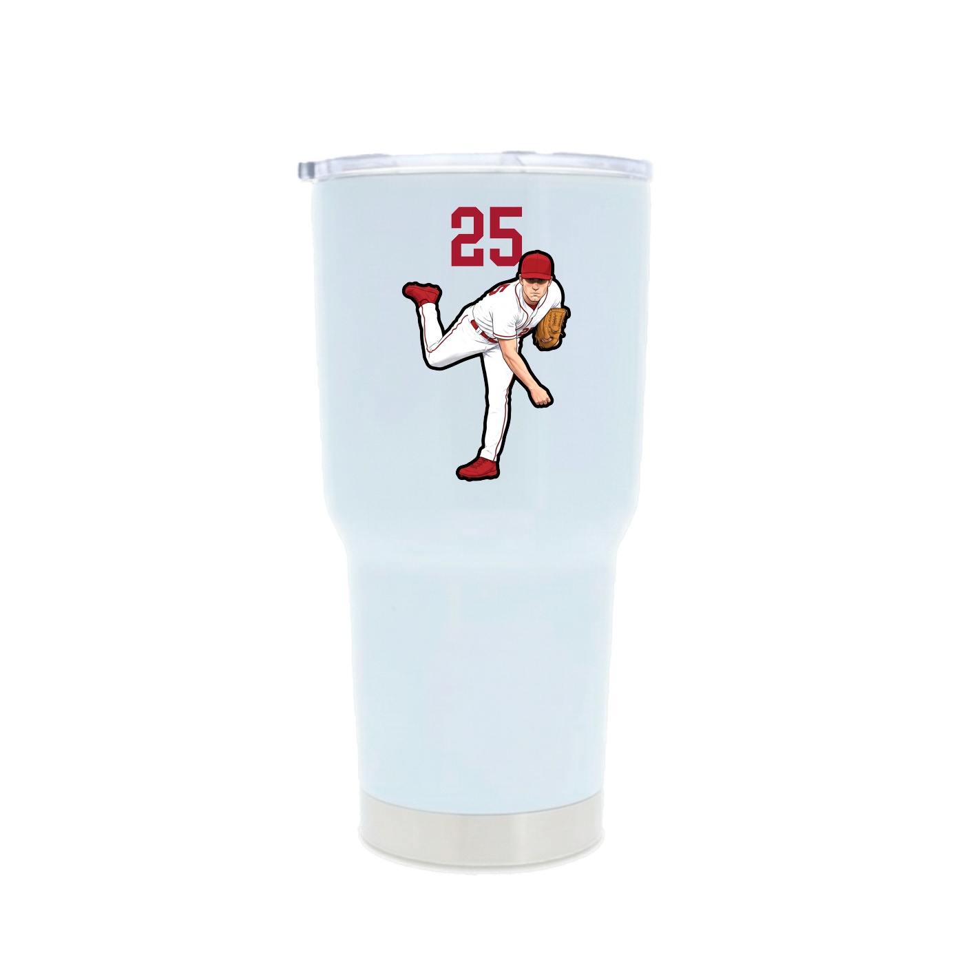 30oz Stainless Steel Tumbler — Number Top in White