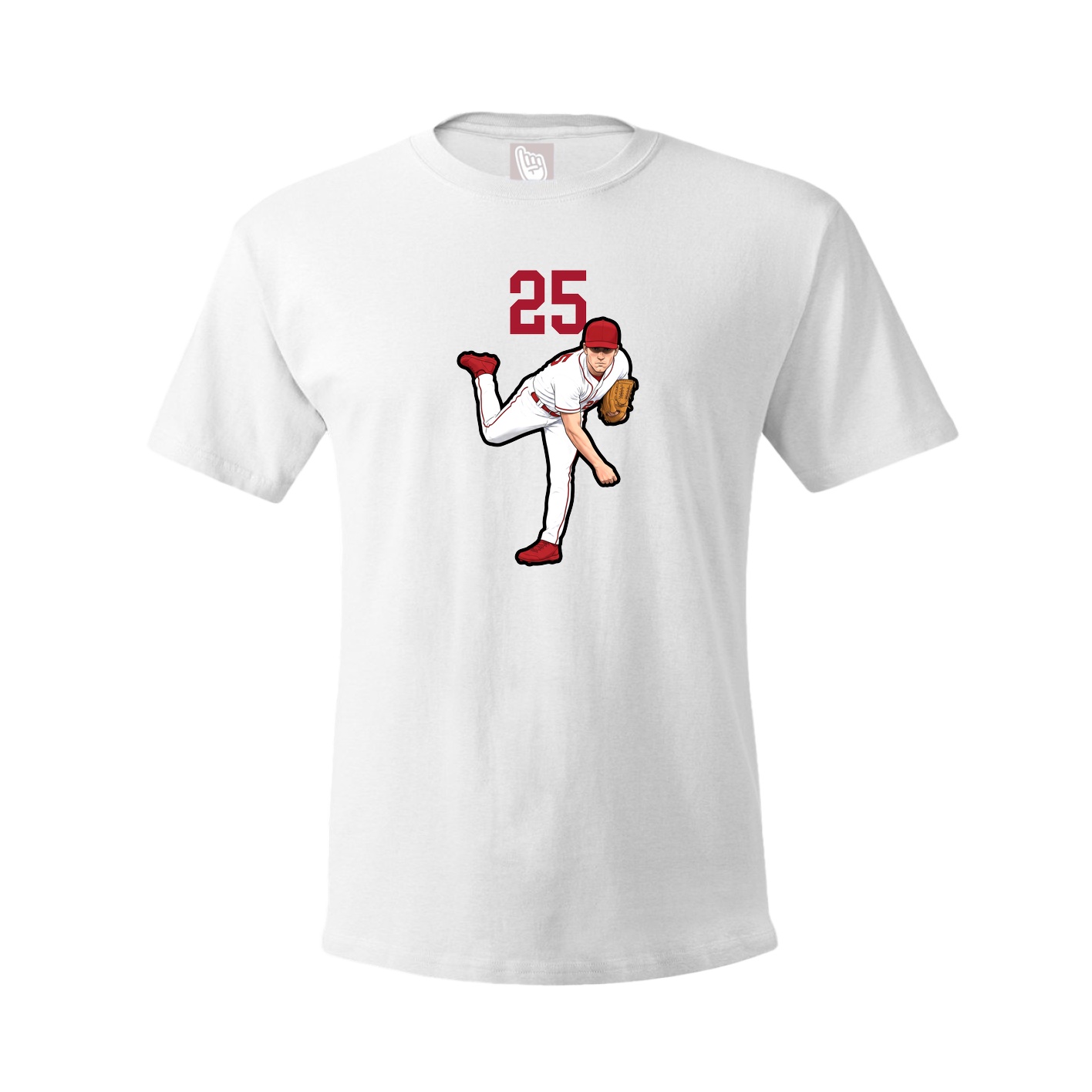Youth Tee — Number Top in White