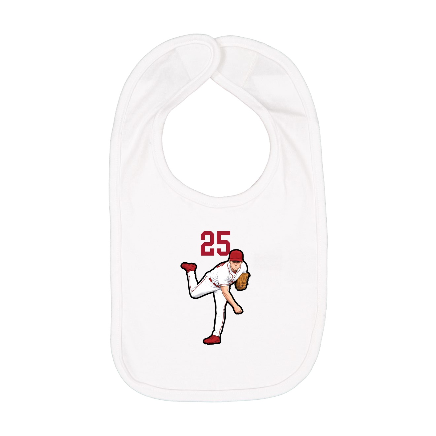 Infant Bib — Number Top in White